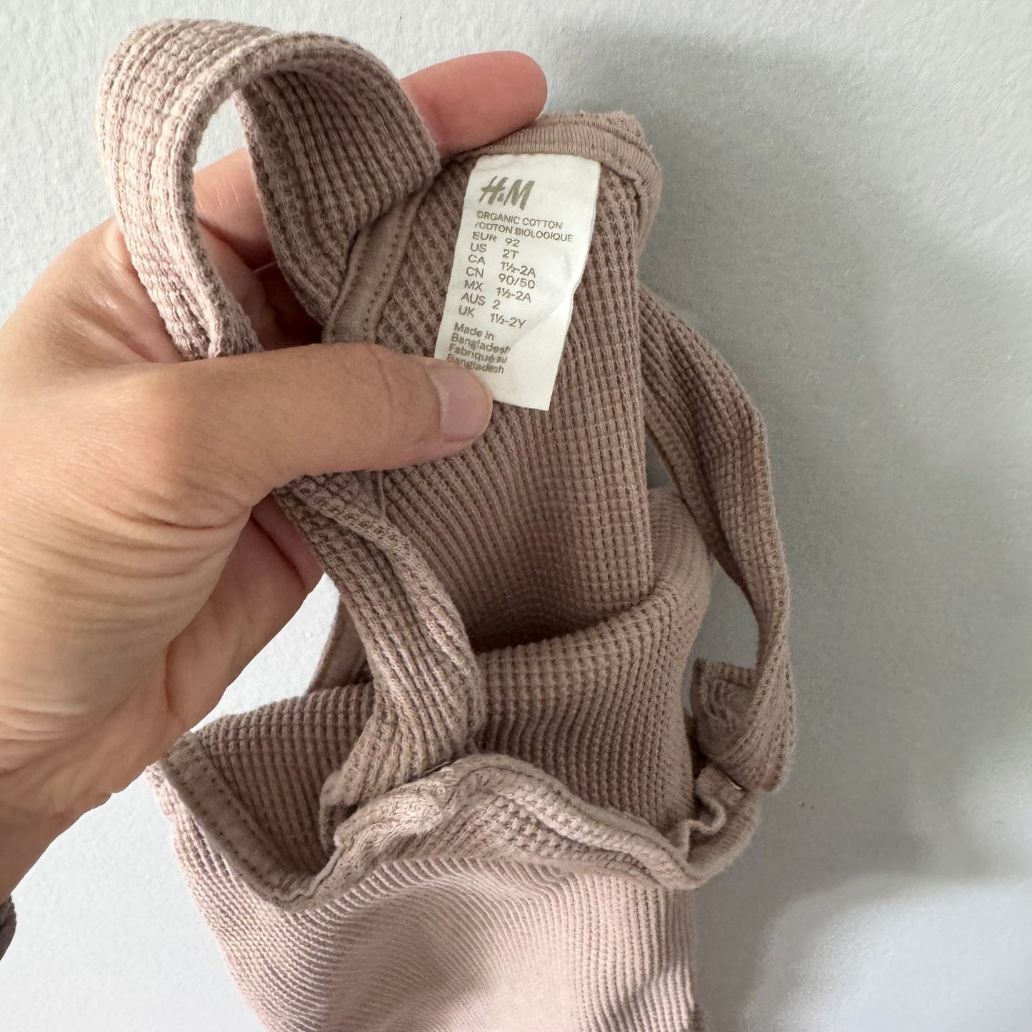 H&M / Brown waffle overalls / 18-24M