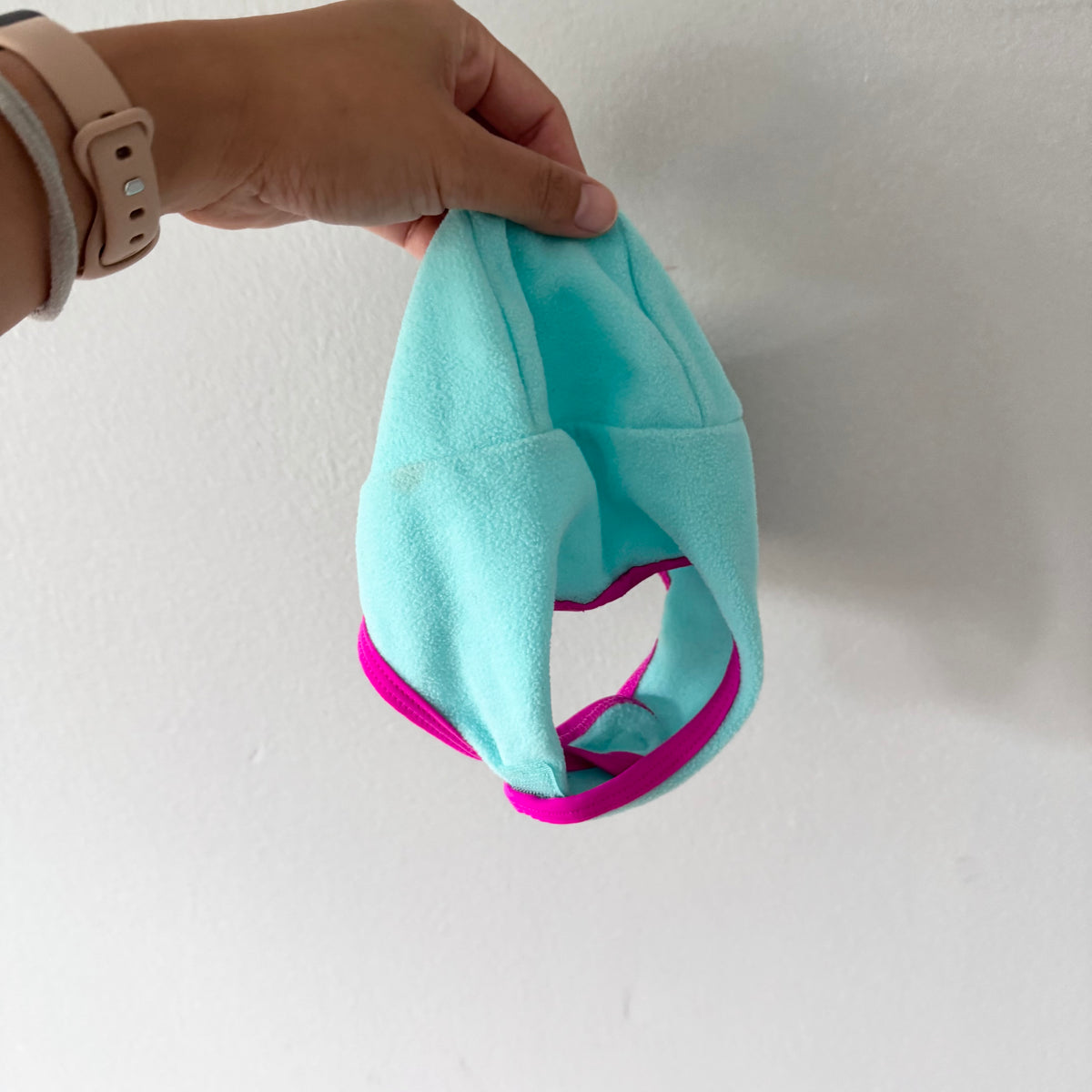 The North Face / Blue x pink fleece cap / 0-12M