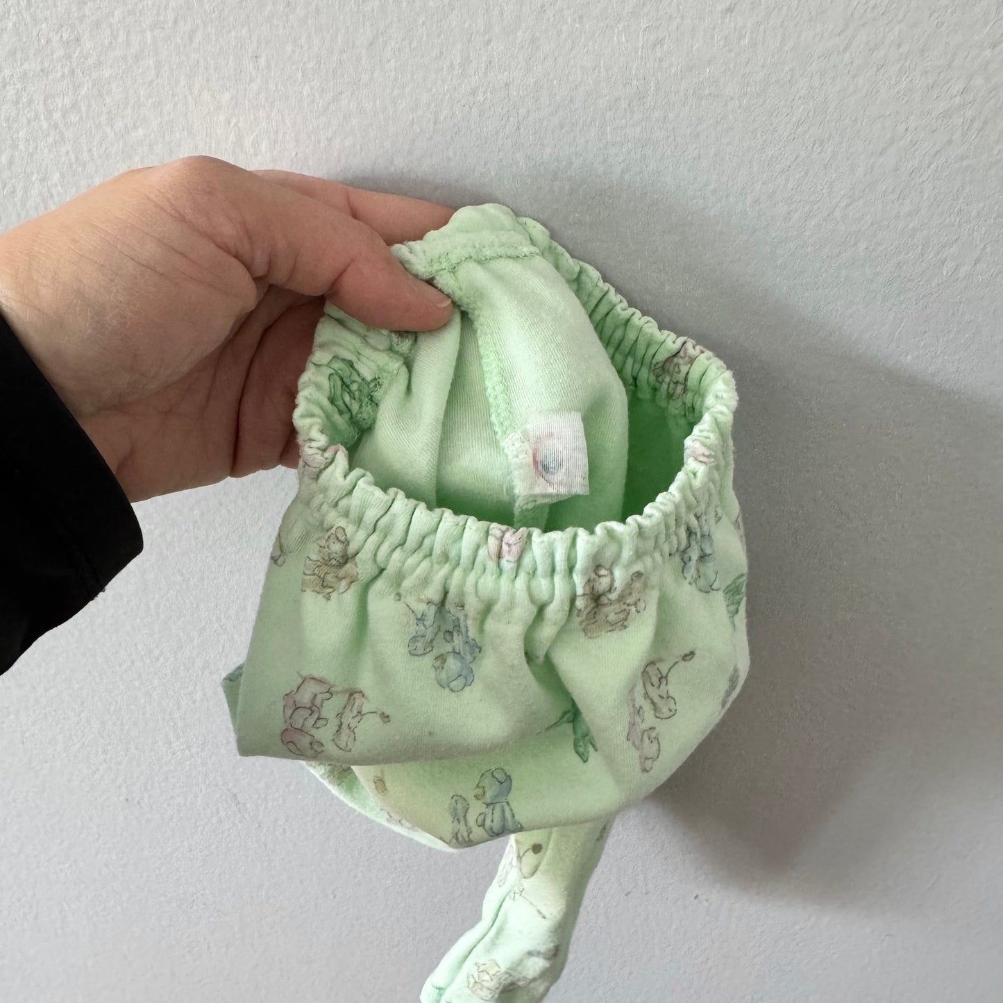 Vintage / Pantalon en coton vert clair / 0-3 mois