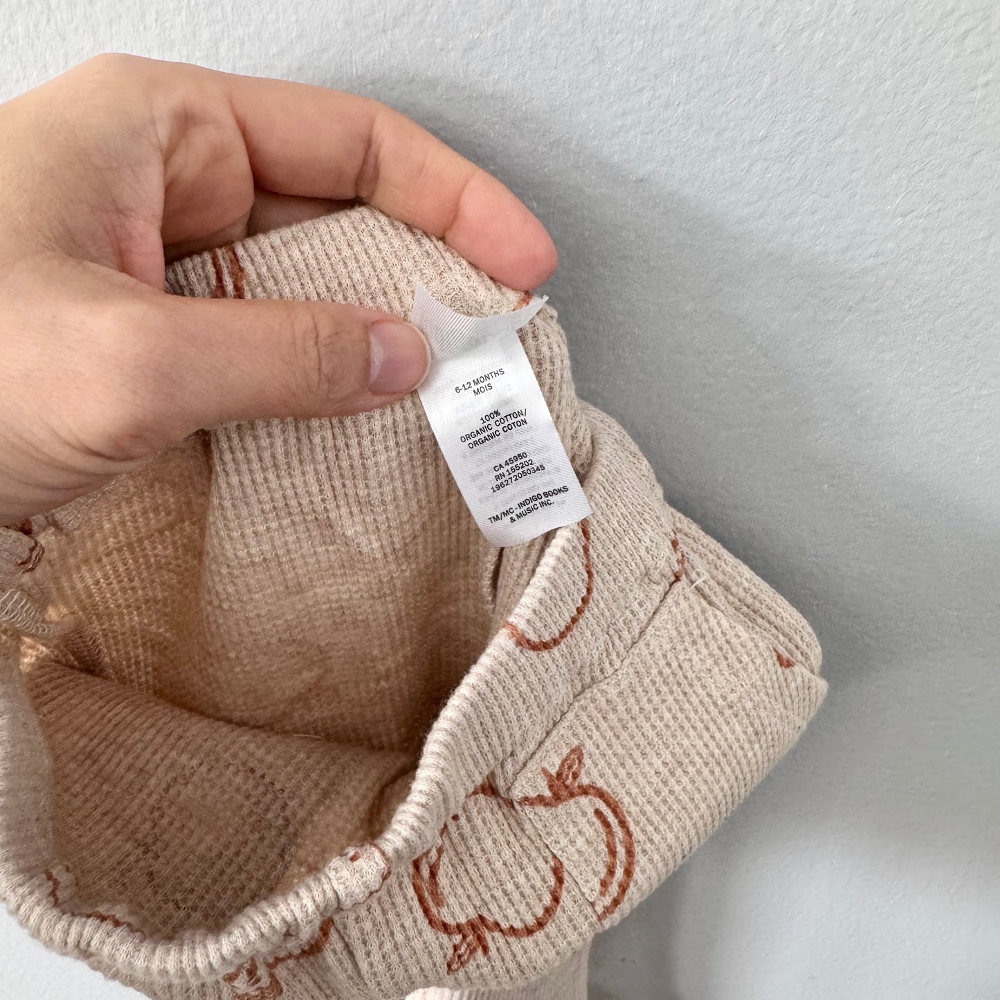 Indigo baby / Beige waffle pants / 6-12M - New with tag