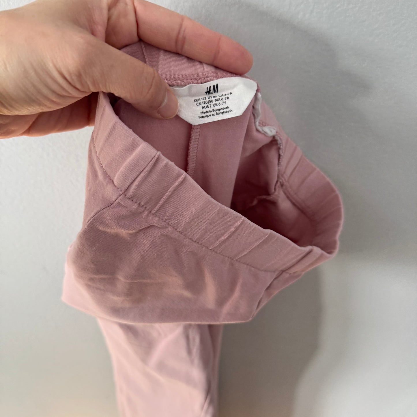 H&M / Wide fit pink leggings / 6-7Y