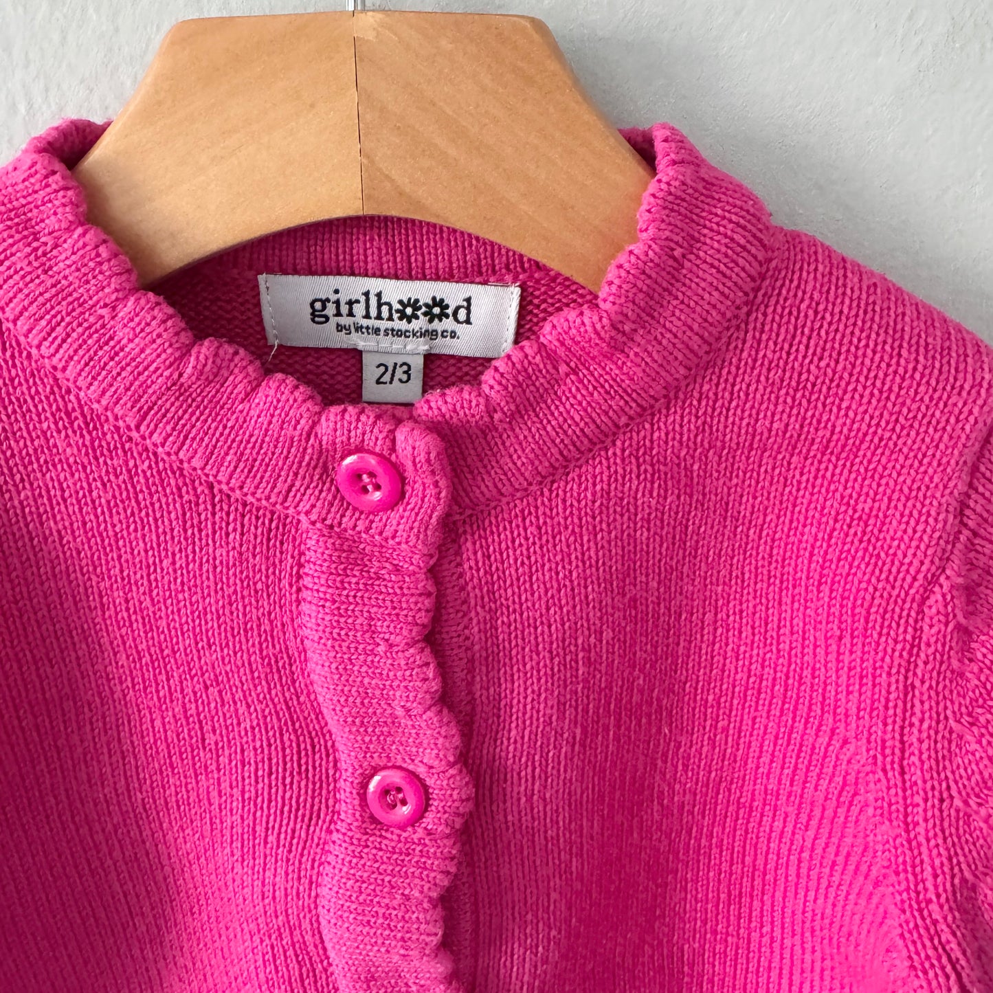 Girlhood / Pink cotton cardigan / 2-3Y