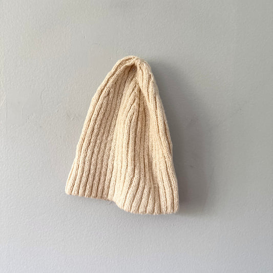 H&M / Ivory ribbed beanie / Women one size