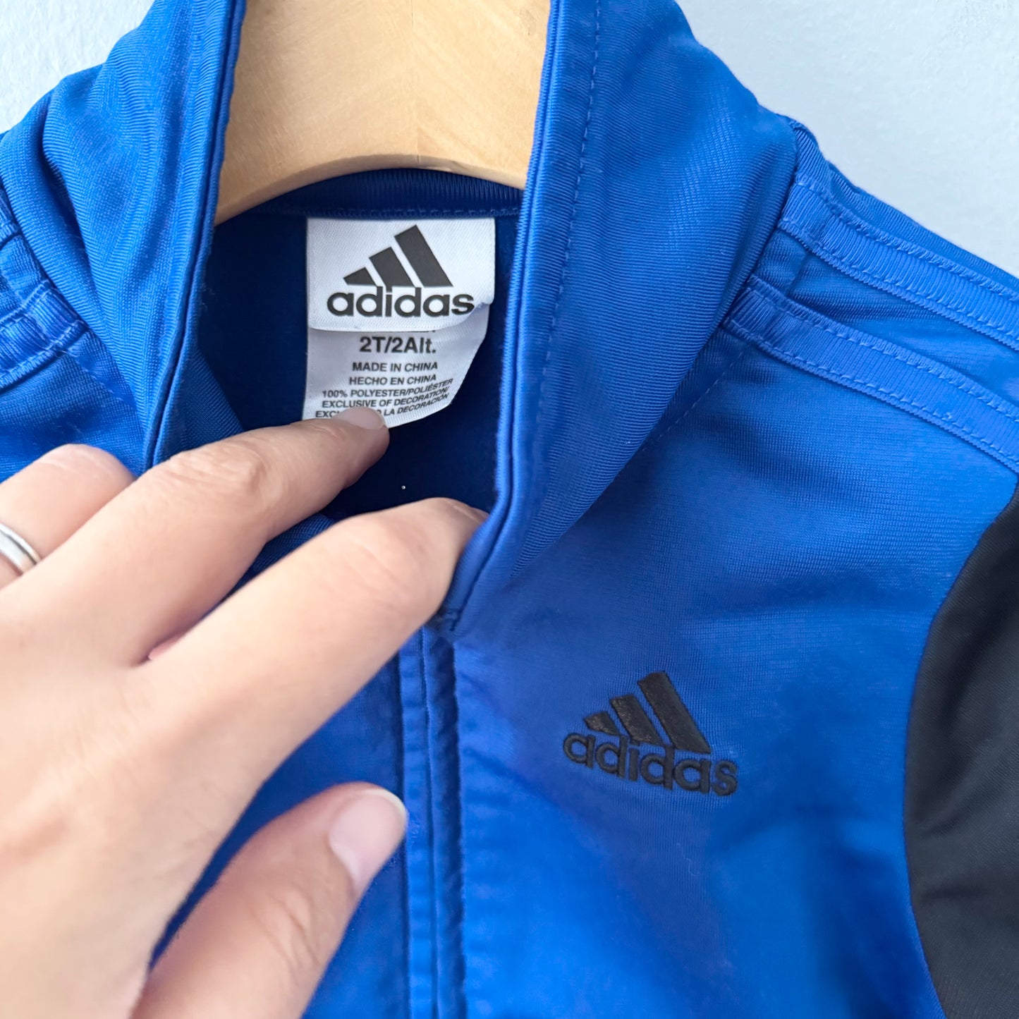 Adidas / Blue x black track suit jacket / 2T