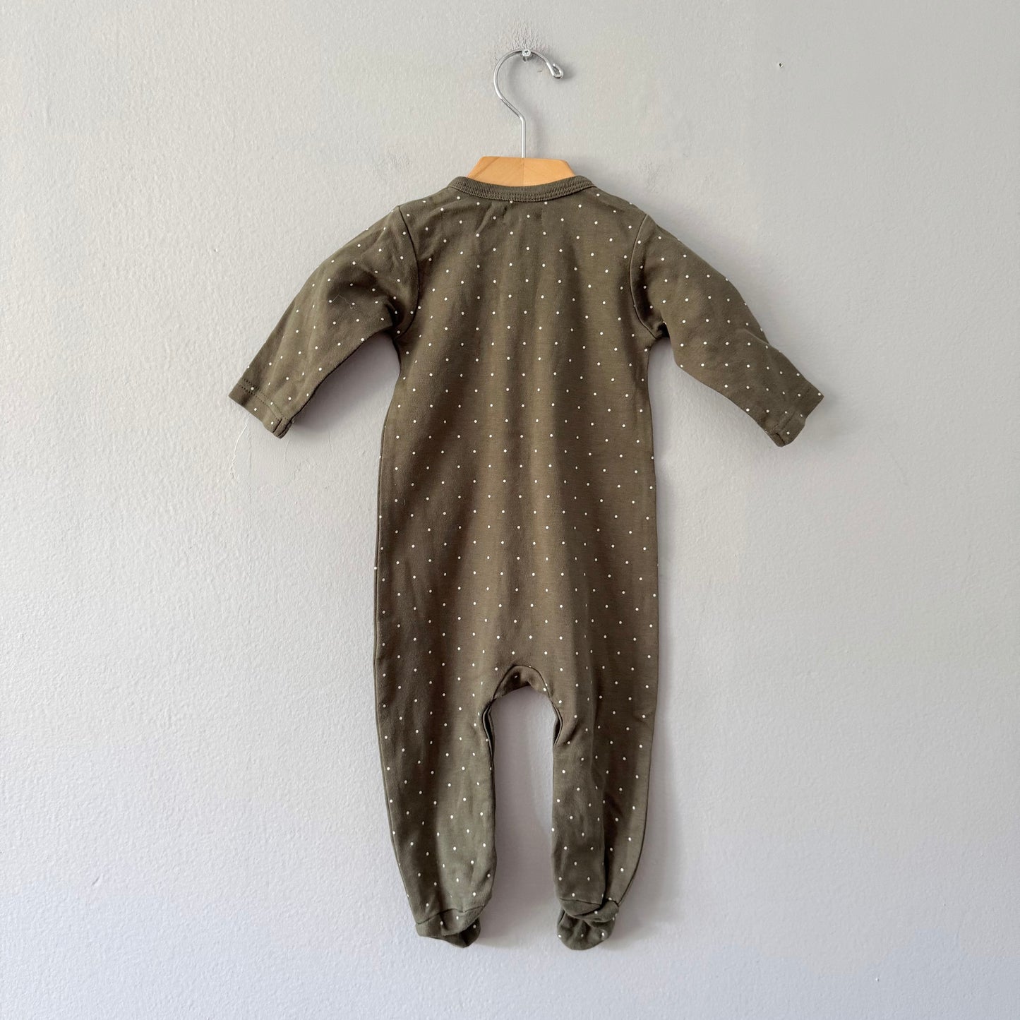 Jamie Kay / Dark khaki x dots romper / 3-6M
