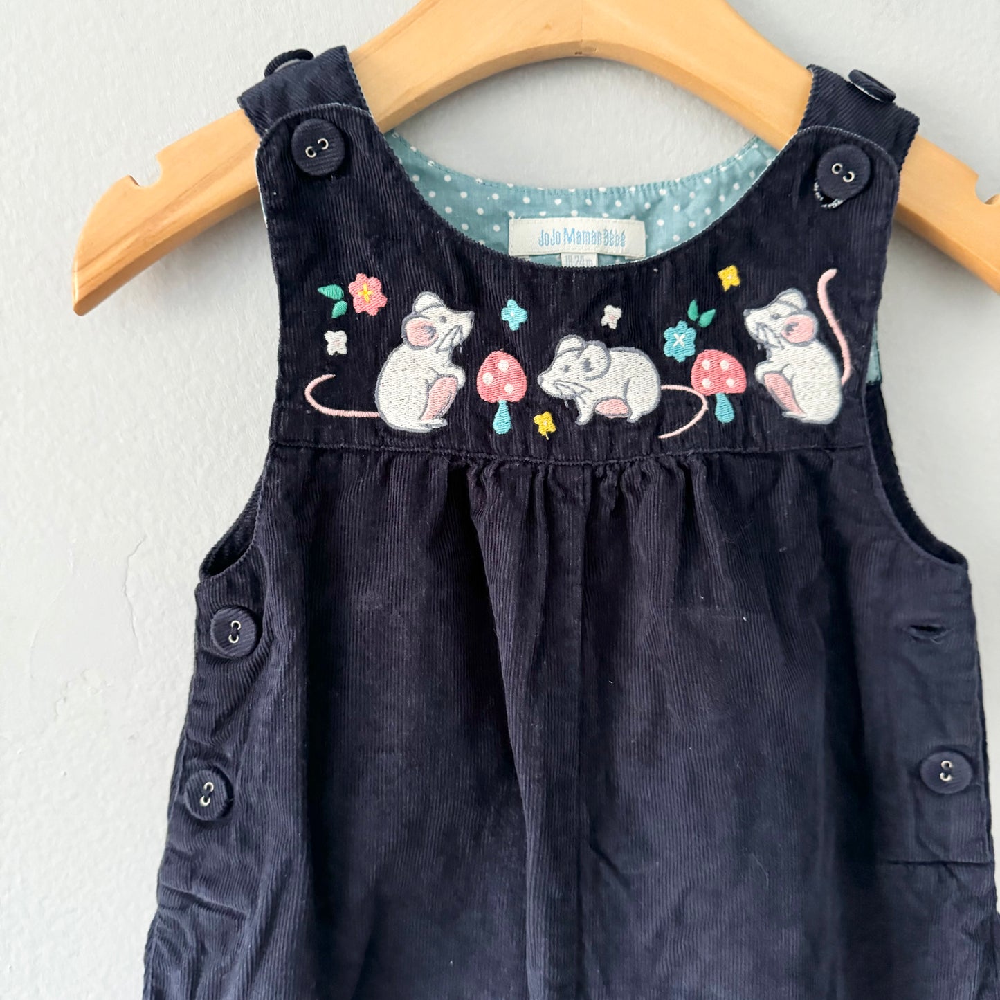 Jojo Maman Bebe / Corduroy overalls with embroidery / 18-24M