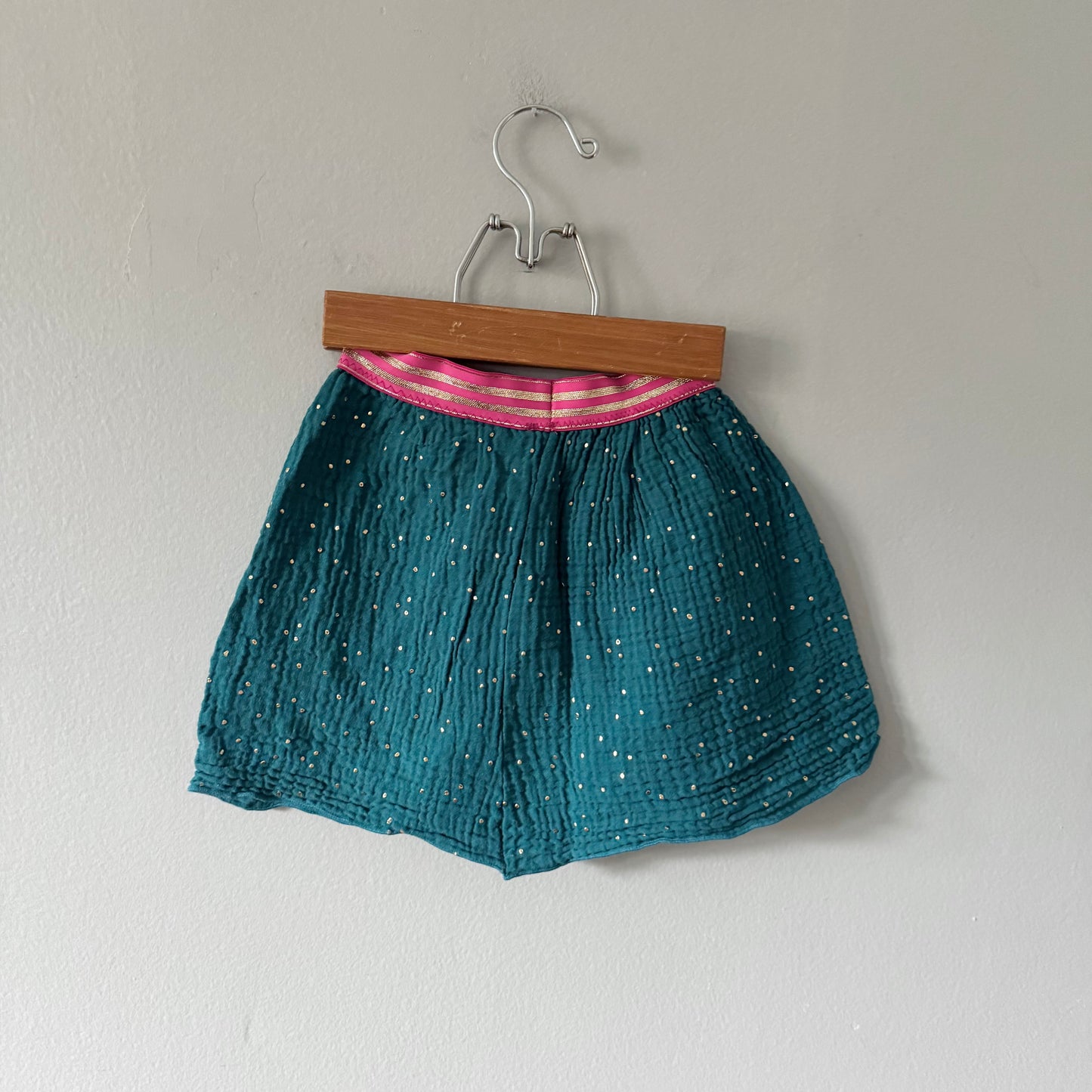 Mam'Zelle Miette / Blue green muslin skirt / 3-4Y
