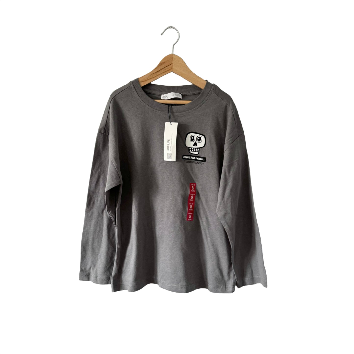 Zara / "change your thought" long sleeve shirt / 8Y - New with tag