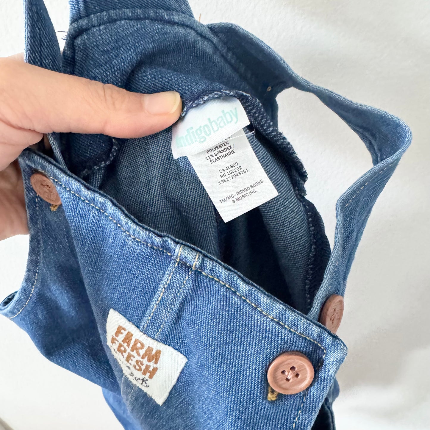 Indigo Kids / "Farm Fresh" overalls / 6-12M