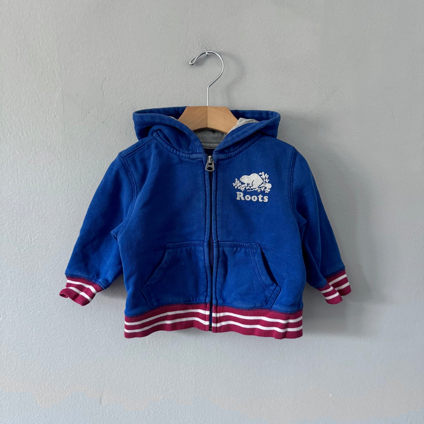 Roots / Blue x red zip up hoodie / 12-18M