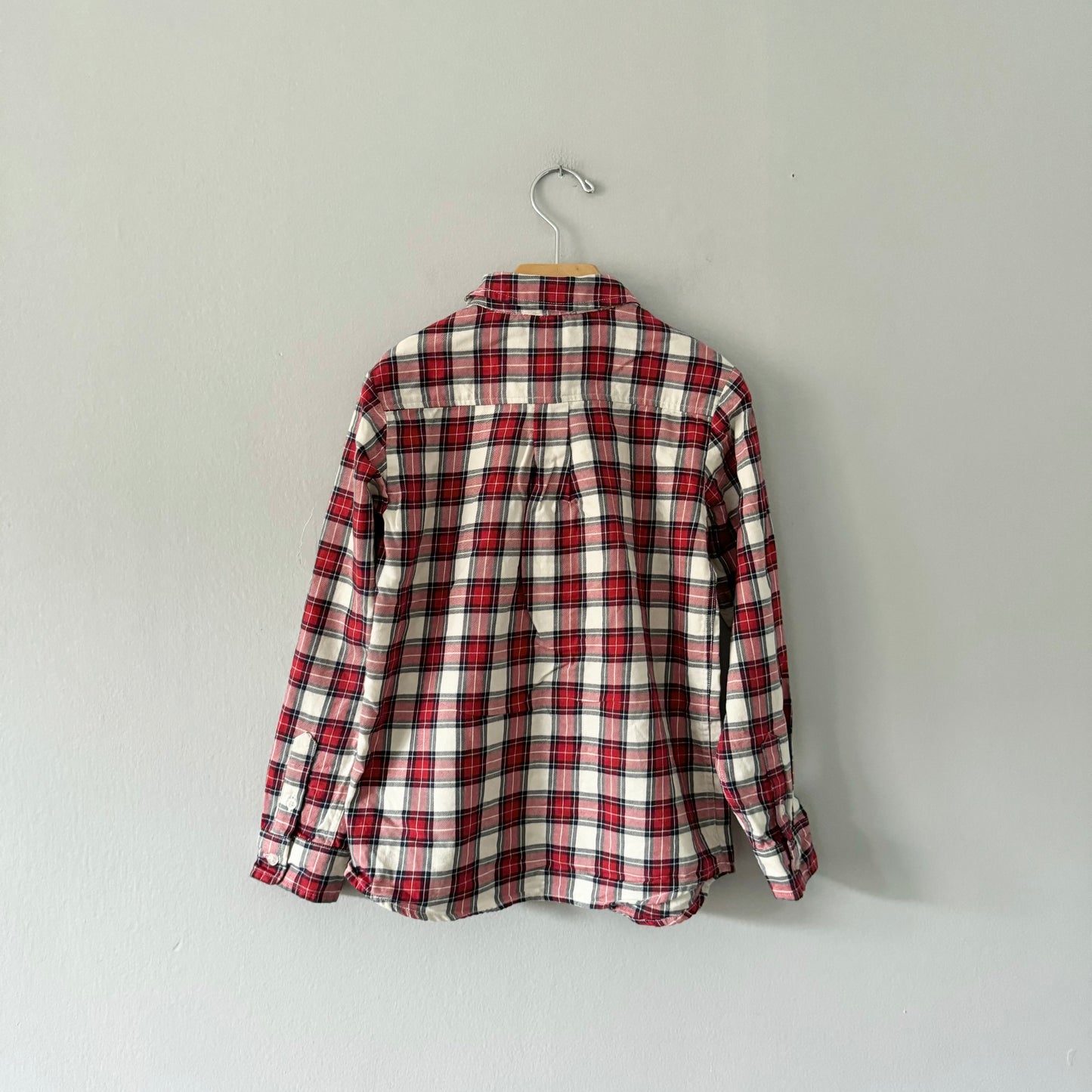 Jacadi / Red x white plaid shirt / 8Y