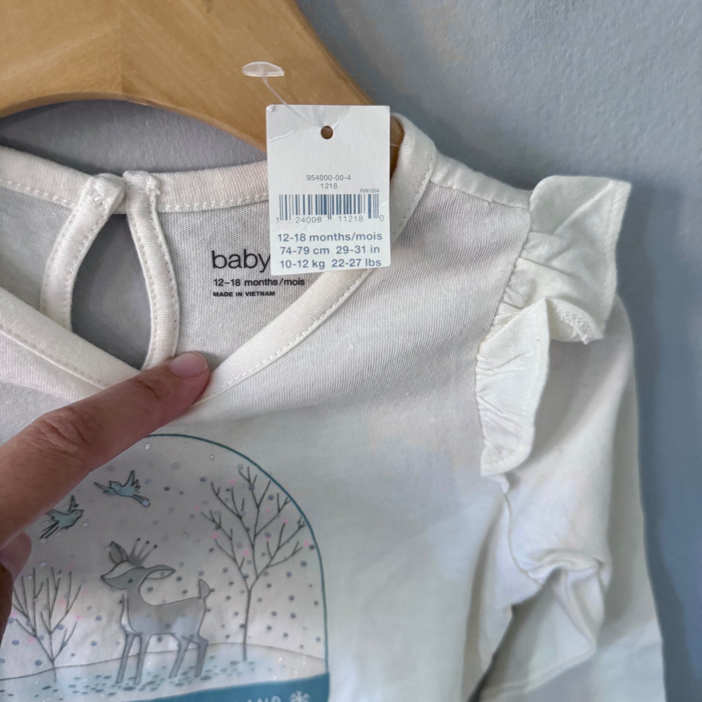 Gap / White long sleeve / 12-18M - New with tag
