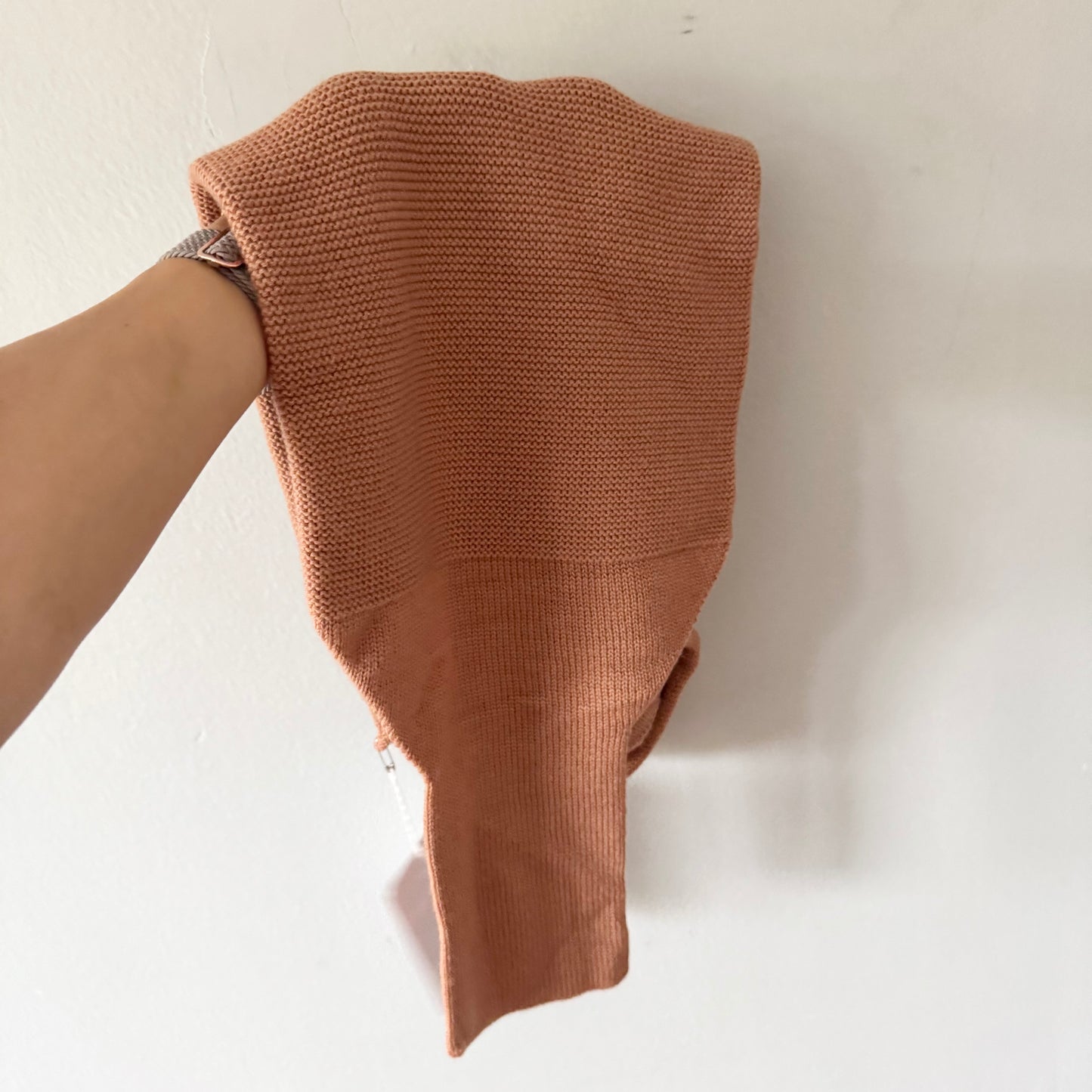 Hvid / Brown cocoon 100% merino wool / 0-8M - New with tag