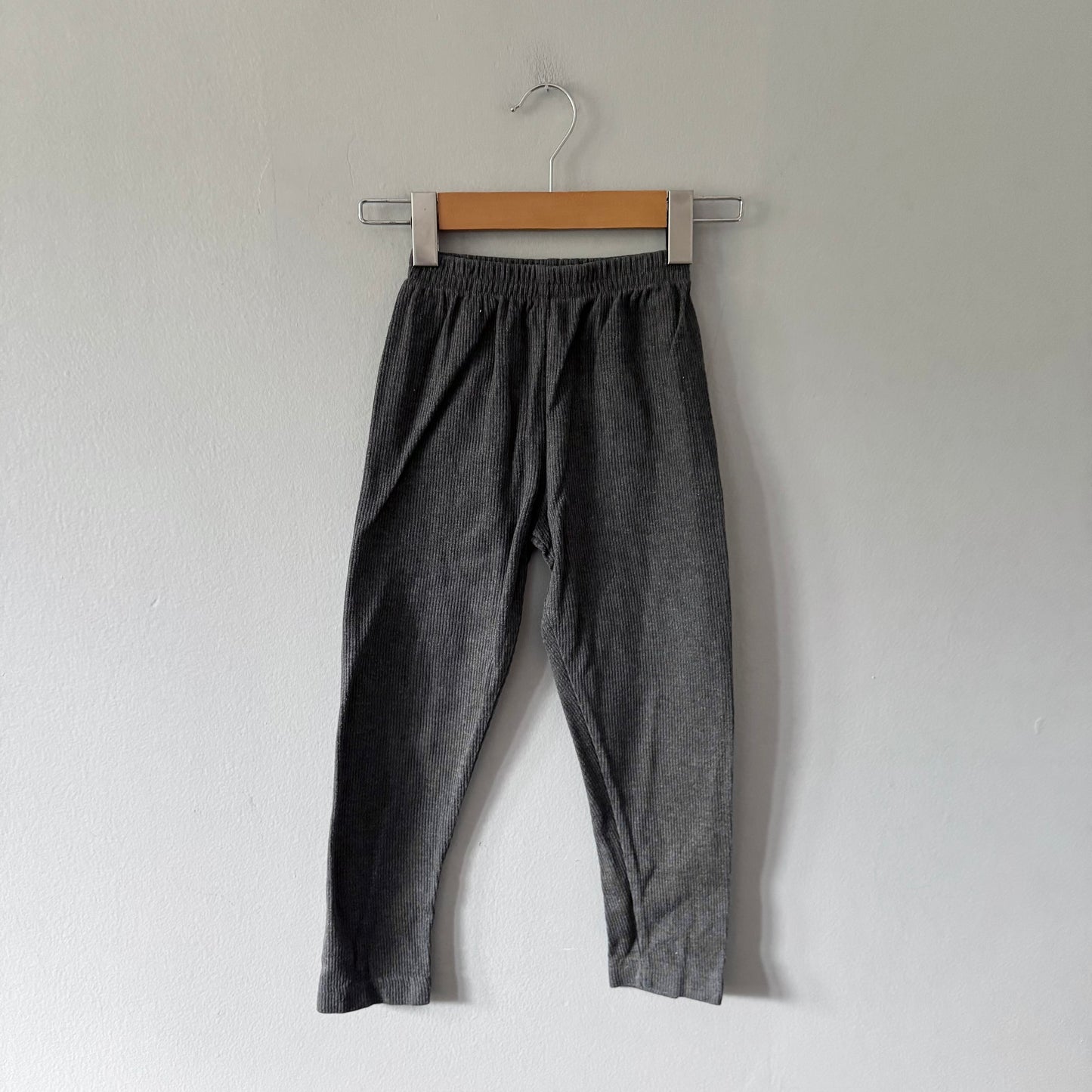 Land's End / Dark grey ribbed leggings / 6Y