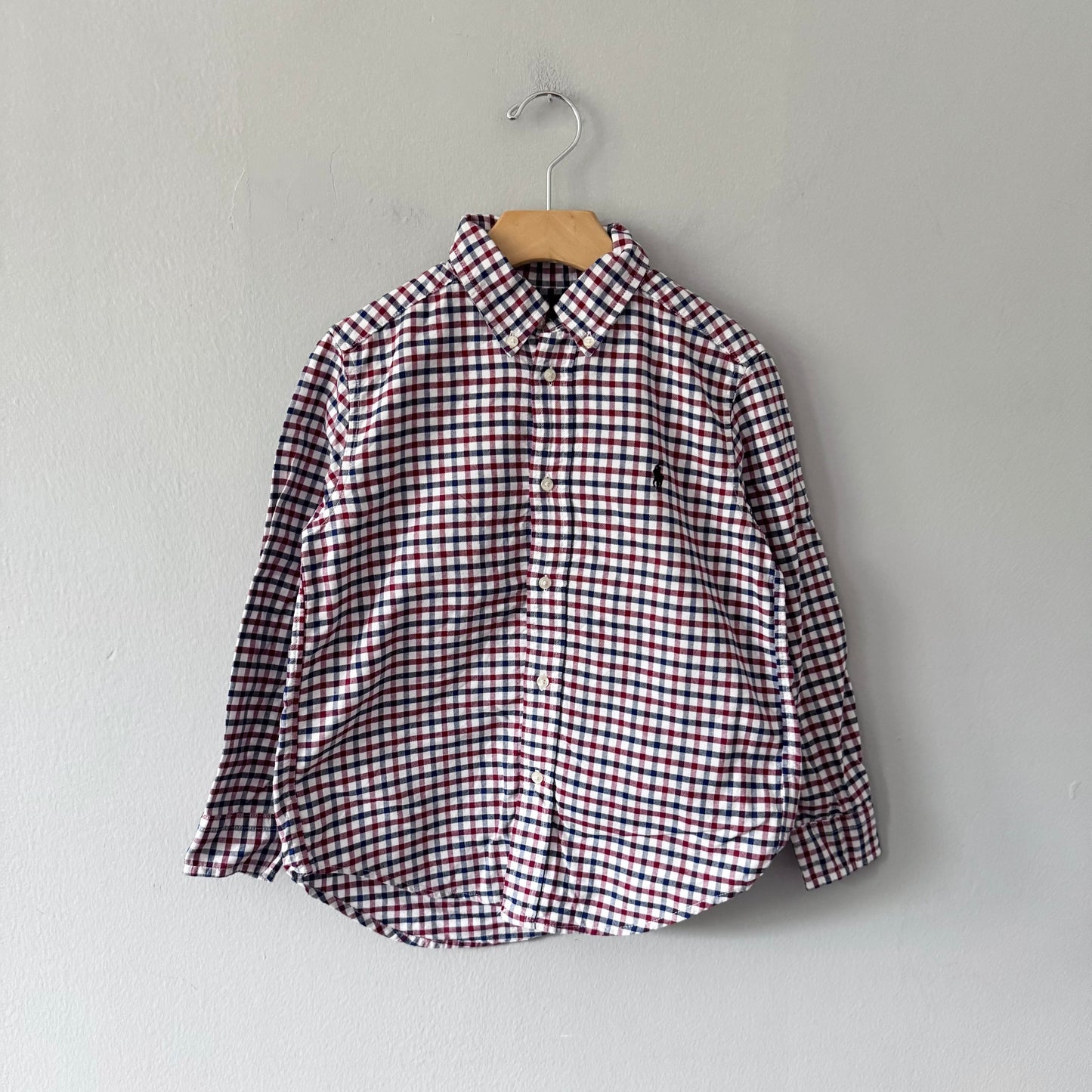 Polo Ralph Lauren / White navy red checked shirt / 6Y
