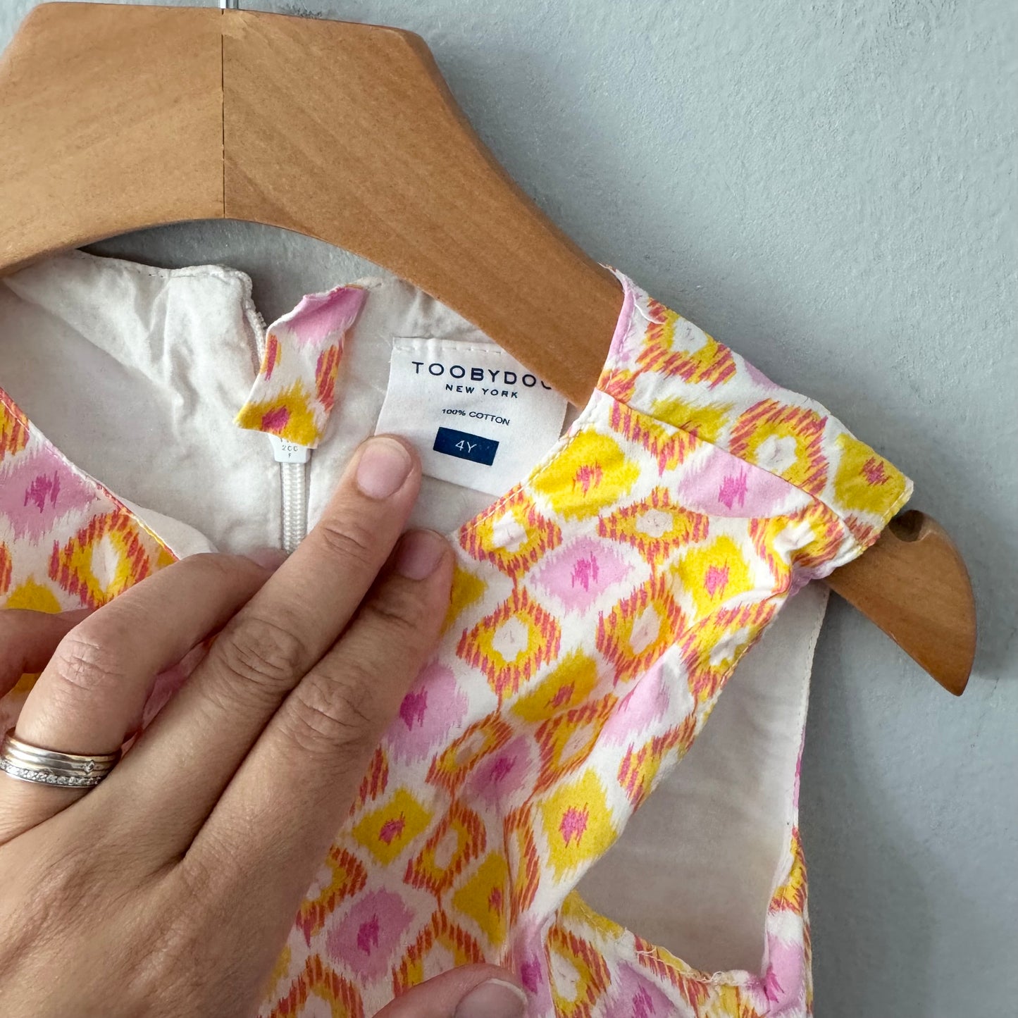 Toobydoo / Yellow pink dress / 4Y