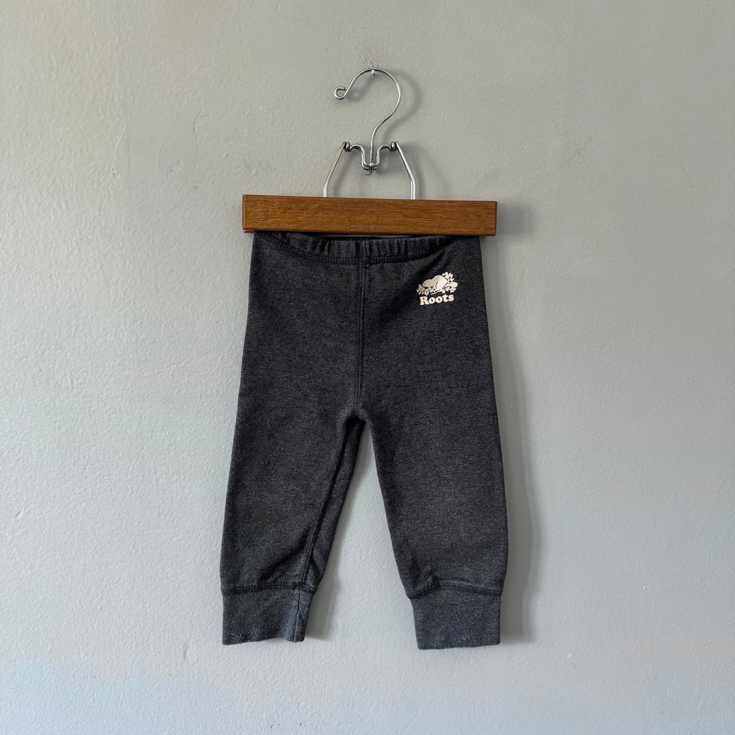 Roots / Dark grey lined leggings / 12-18M