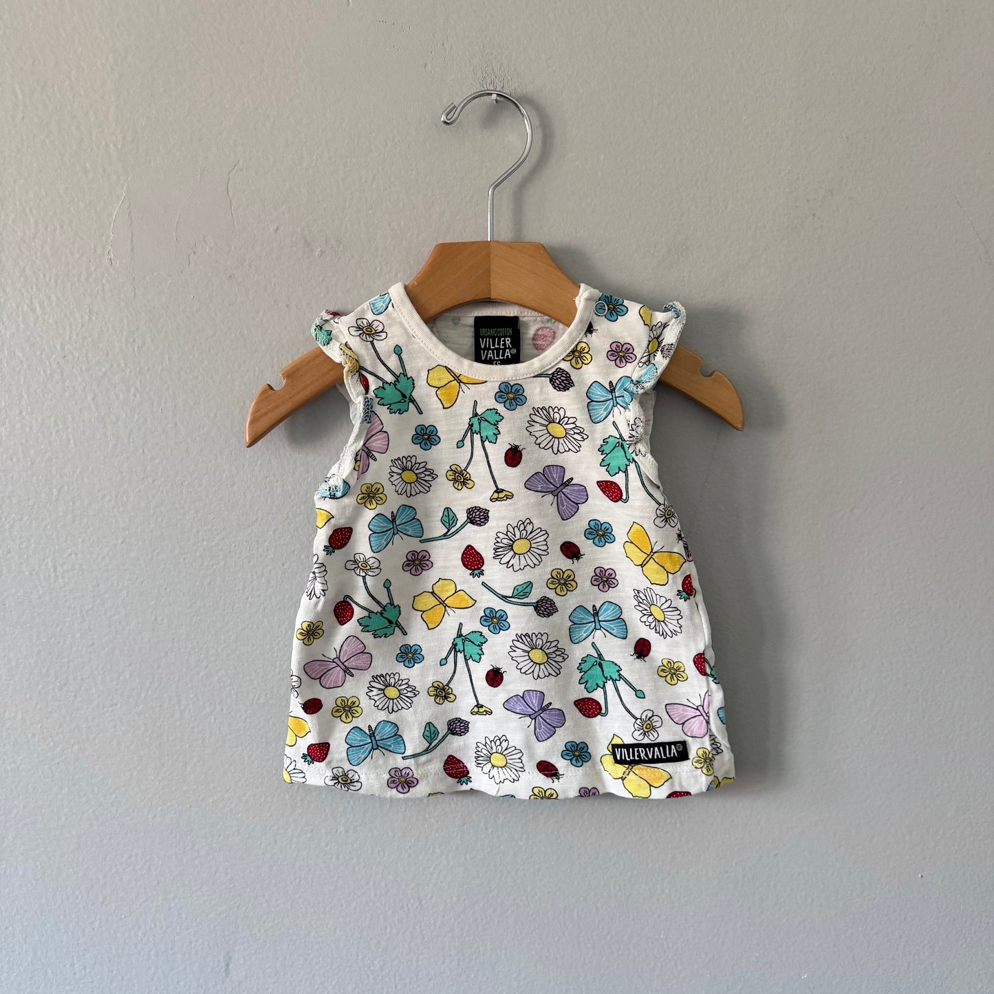 Viller Valla / White x flower tank top / 3-6M
