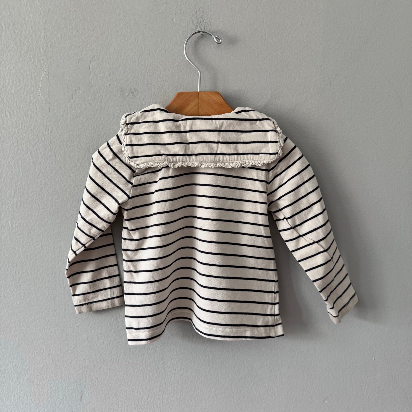 Bout chou / White navy stripe long sleeve / 24M