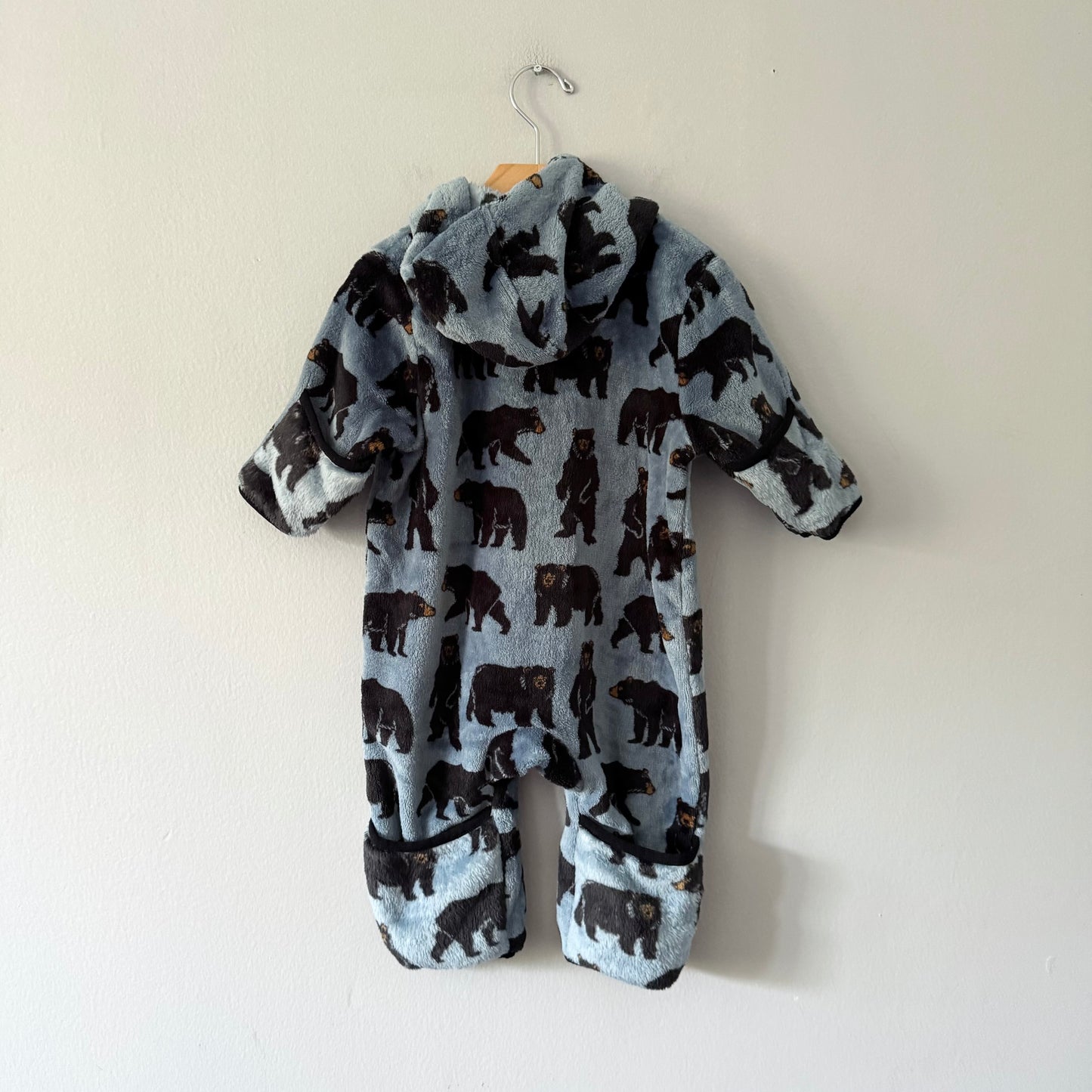 Hatley / Grey x bear sherpa bunting suit / 9-12M