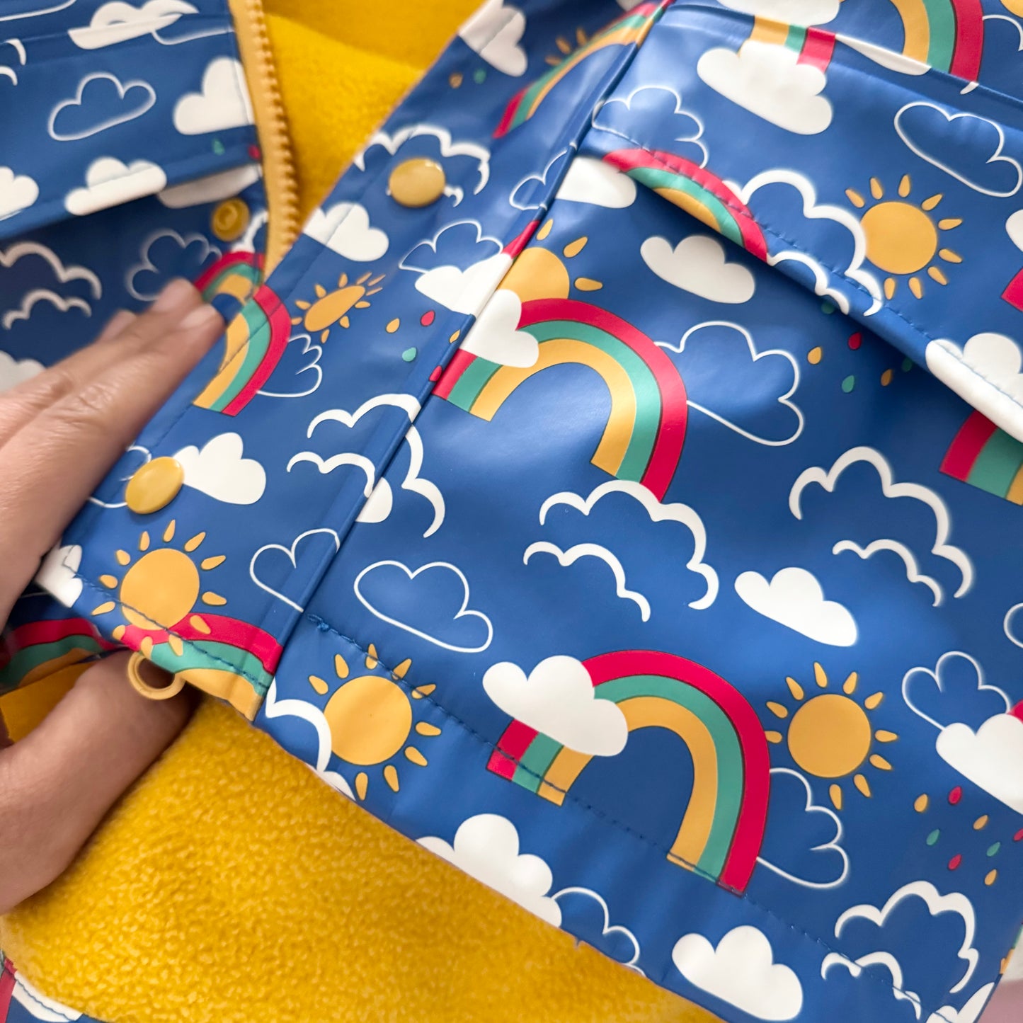 Frugi / Blue x yellow rain jacket / 2-3Y