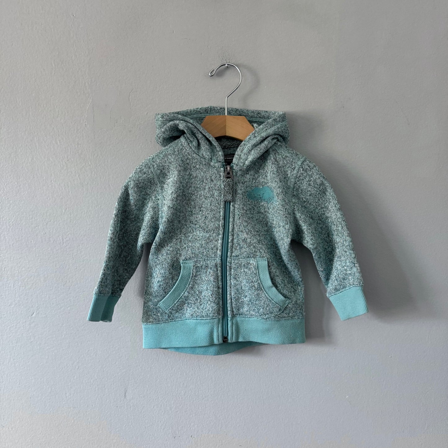 Roots / Light green zip up hoodie / 12-18M