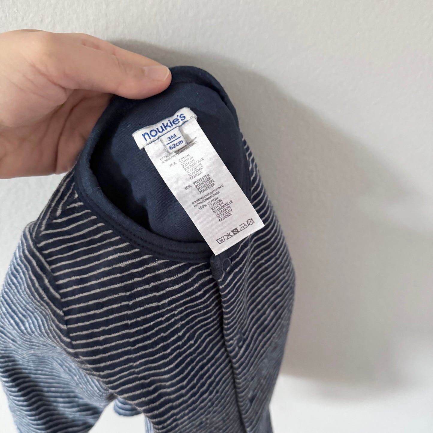 Noukie's / Navy stripe velour cardigan / 3M