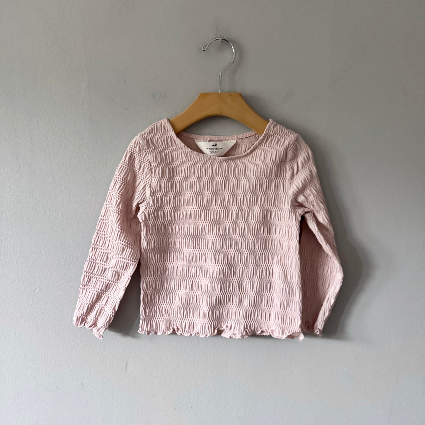 H&M / Long sleeve top - light pink / 2-4Y