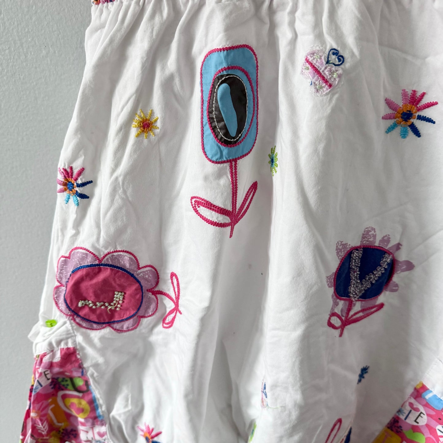 Handmade / Pink and white dress / 4-5Y
