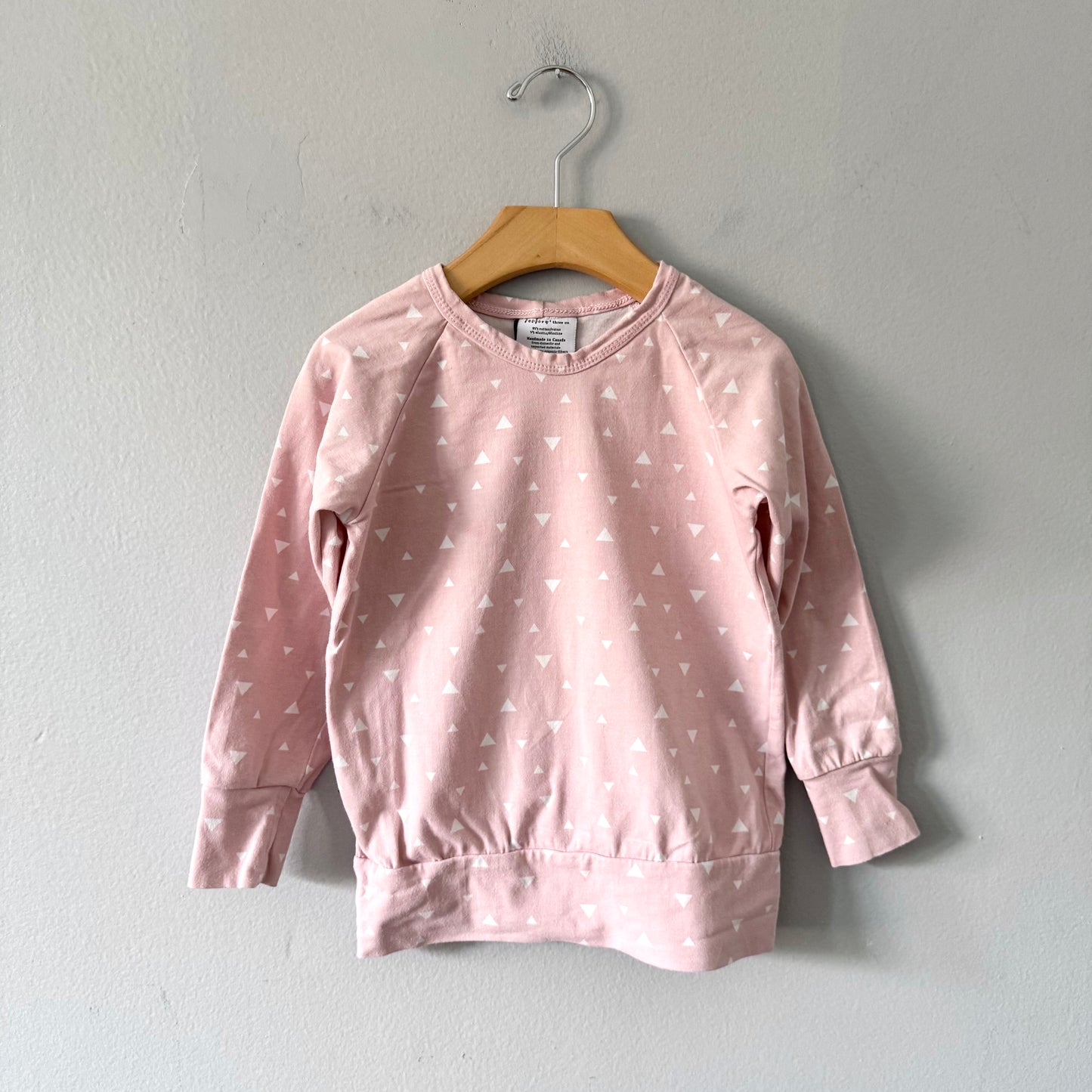 Faction + Three co. / Light pink x triangle long sleeve / 3T