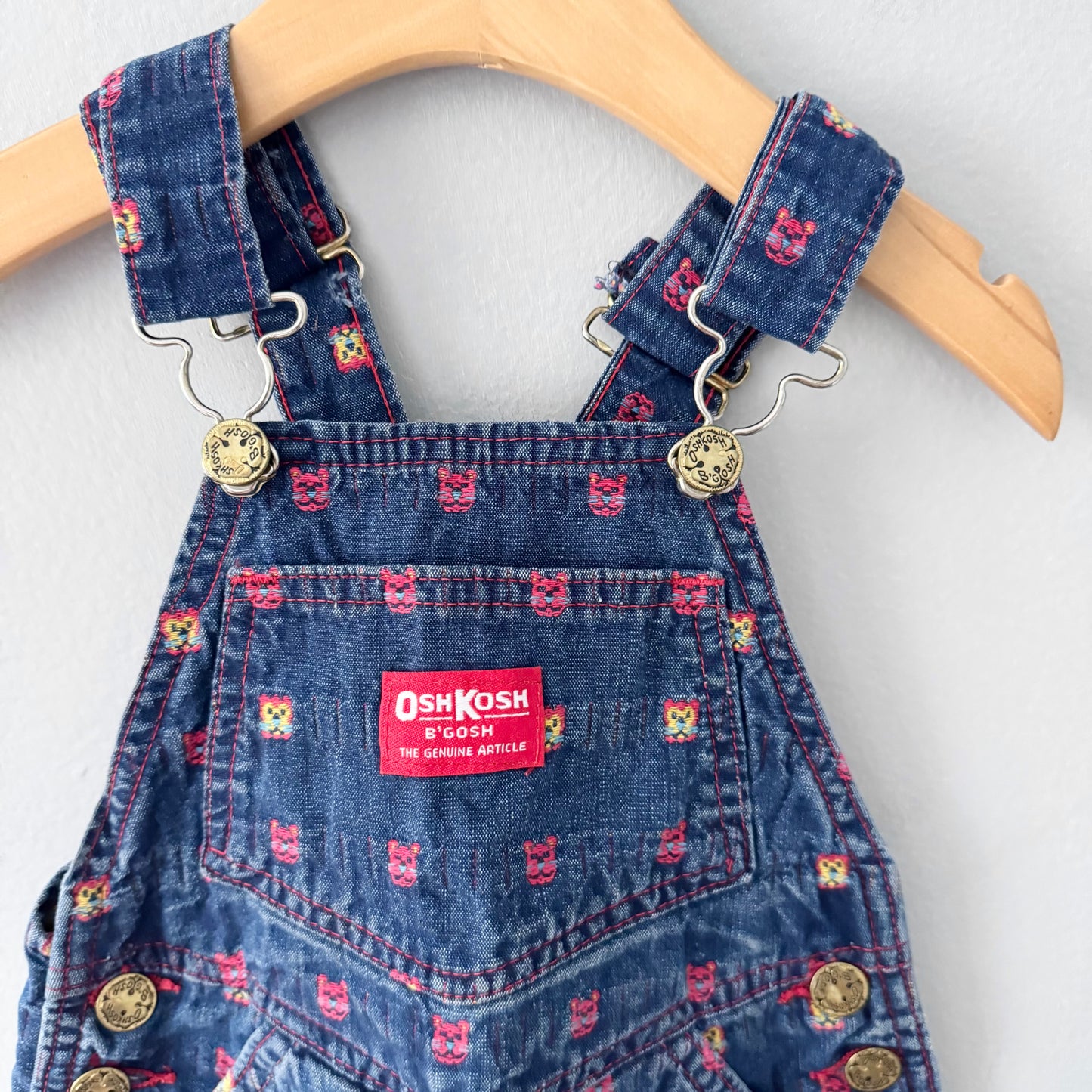 Oshkosh Vintage / Denim overalls - woven animal pattern / 3Y