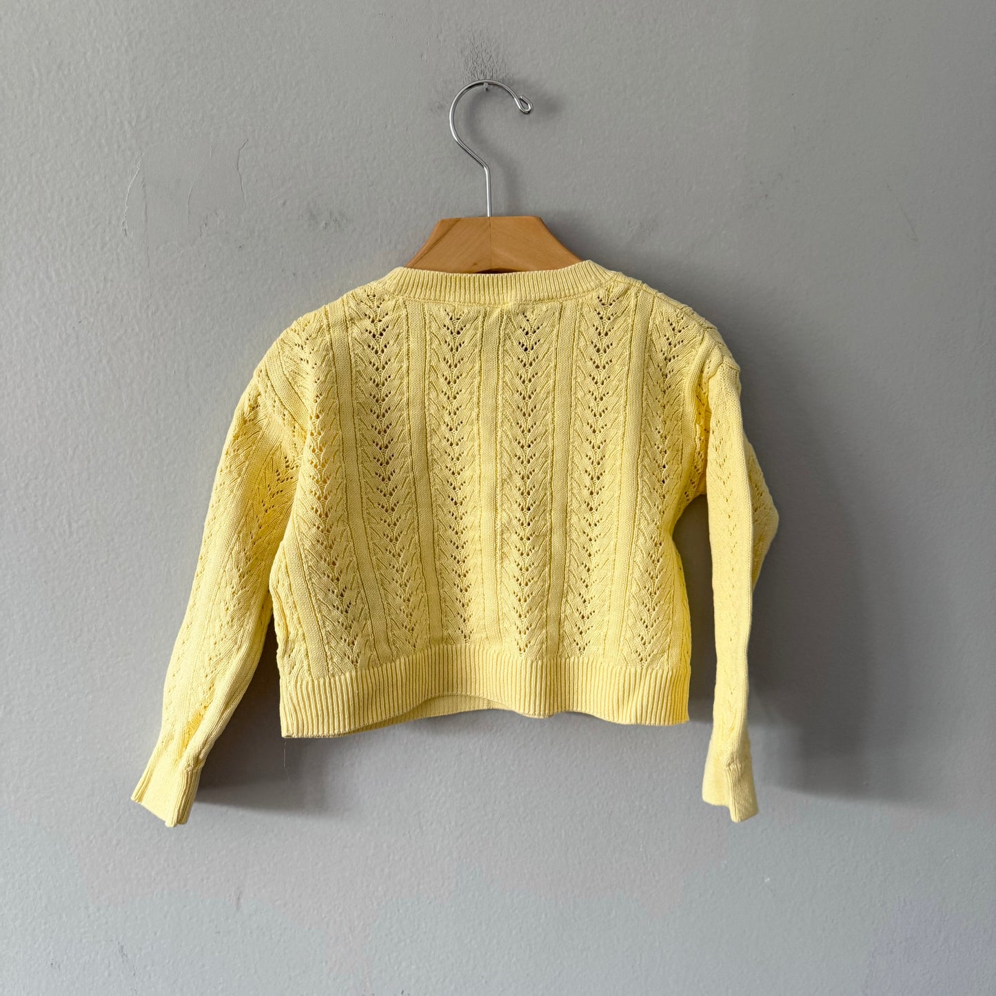Gap / Light yellow cotton knit cardigan / 3Y