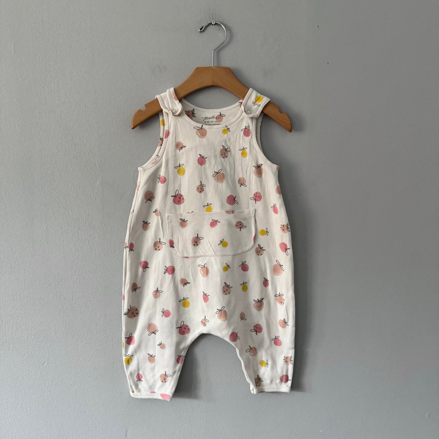 Pehr / White x apples overall / 12-18M