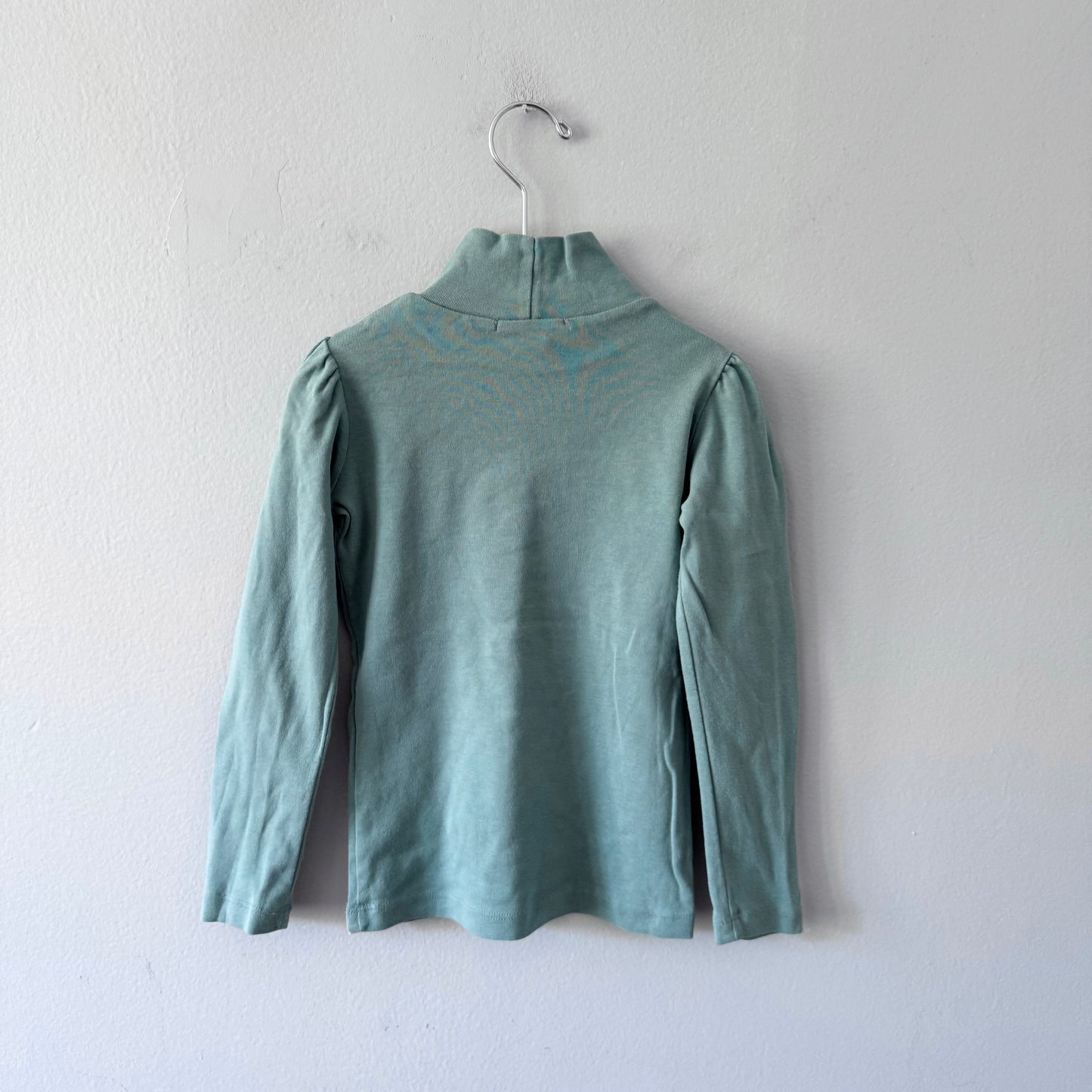 Petits Vilains / Smokey green mock neck top / 4-5Y