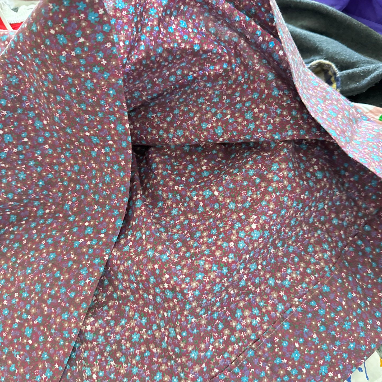 Vintage / Brown floral puff sleeve dress / 5Y