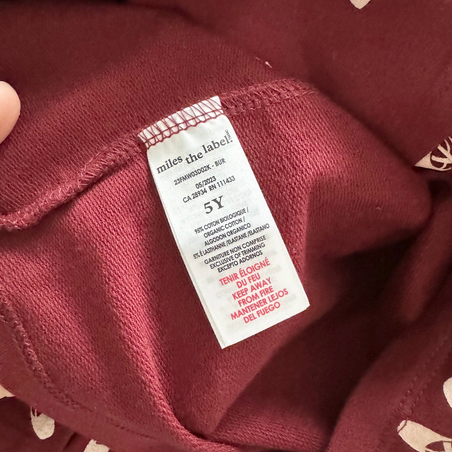 Miles the label / Burgundy dress / 5Y - New with tag