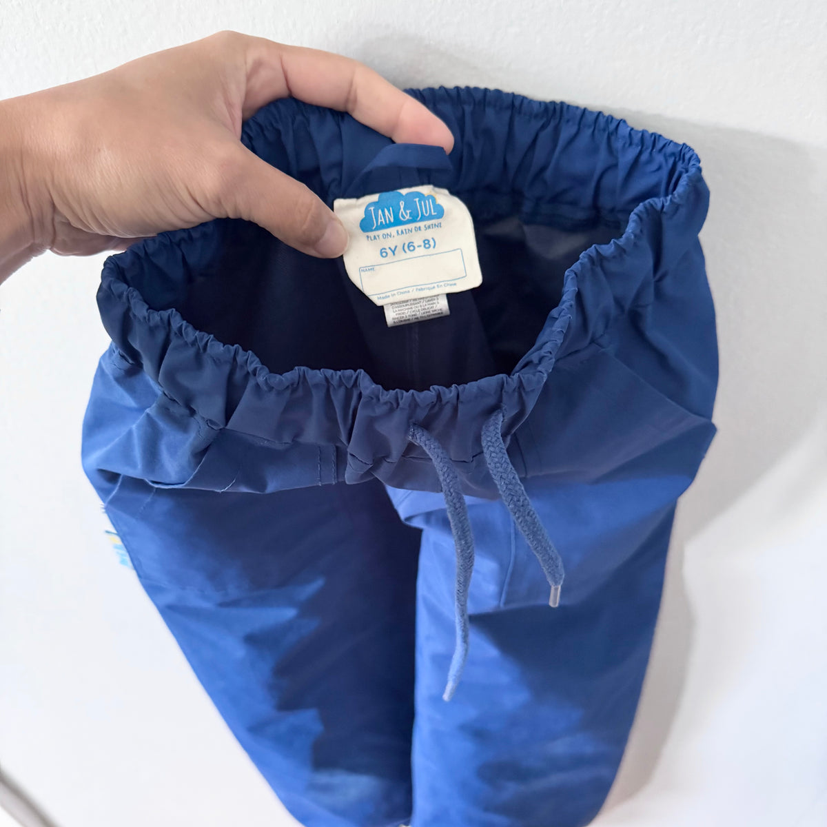 Jan & Jul / Blue rain pants / 6Y
