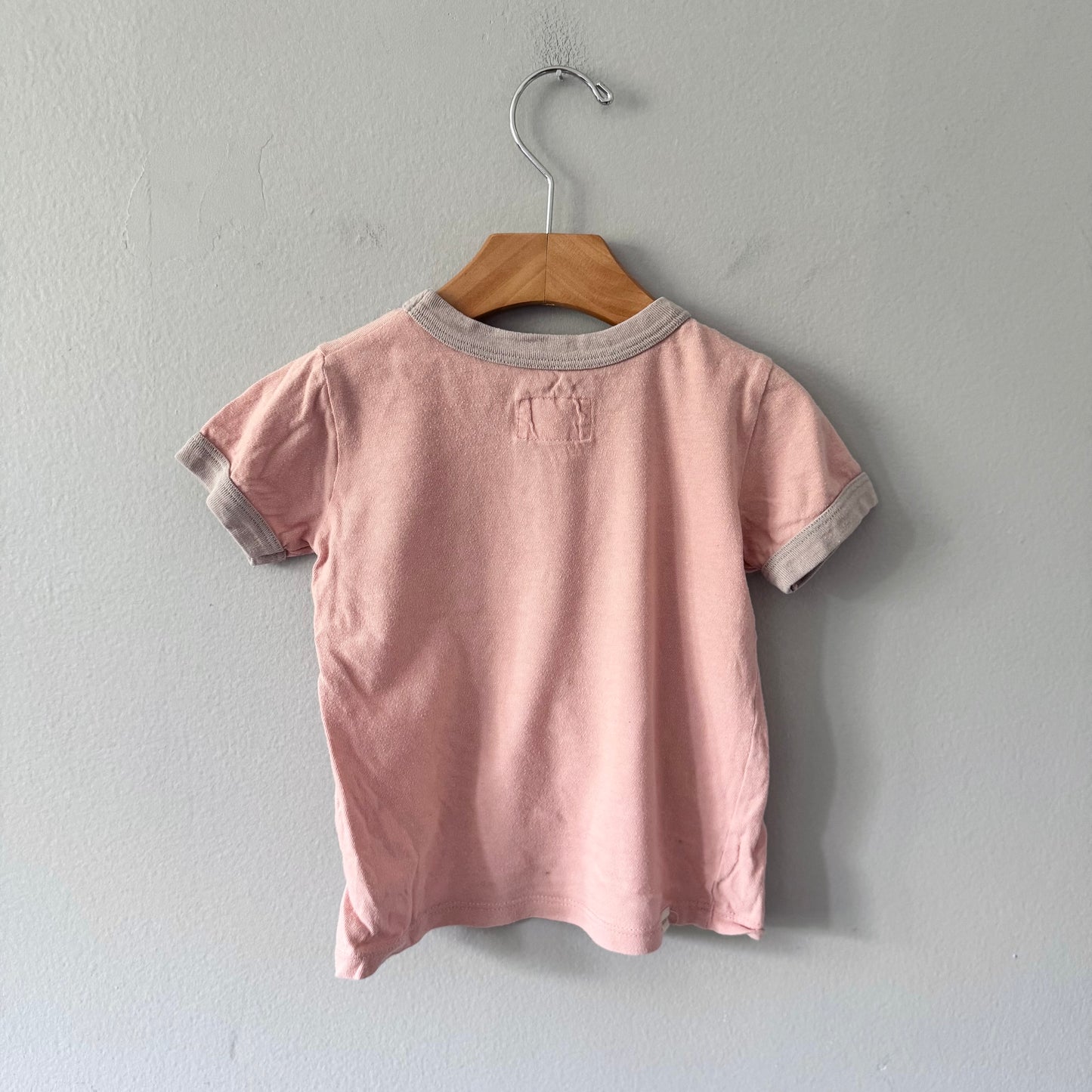 Mini mioche / Pink x beige T-shirt / 1-2Y