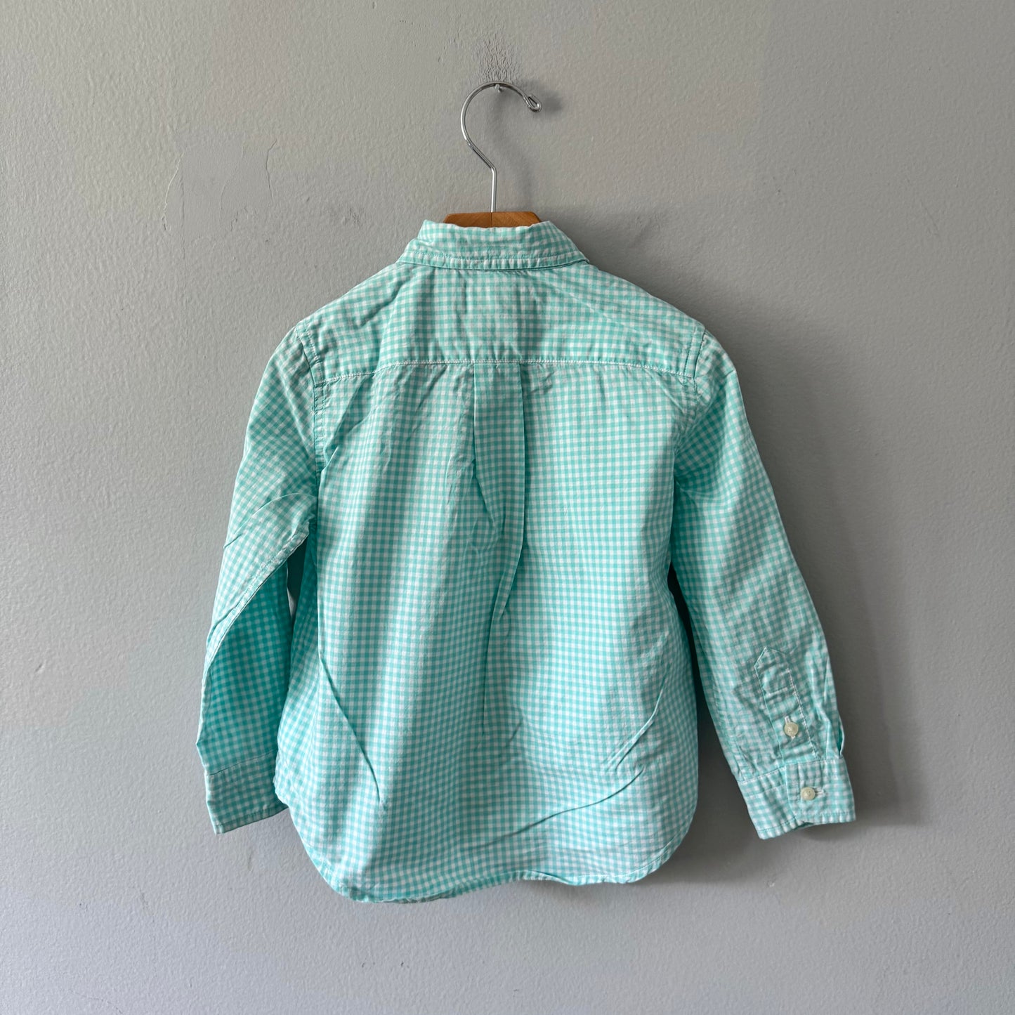 Polo Ralph Lauren / White x mint green gingham shirt / 3T