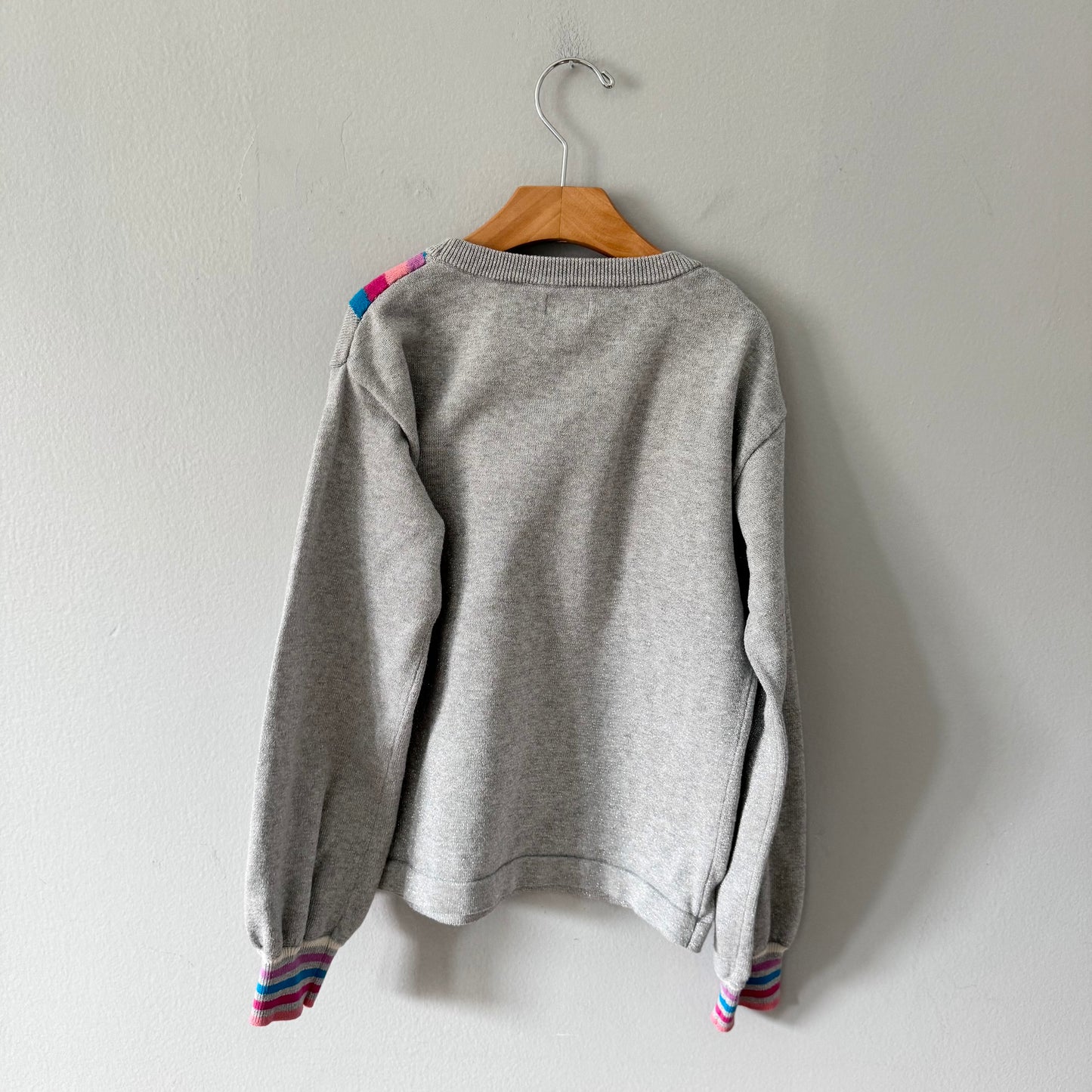Hatley / Silver glitter cotton knit pullover / 10Y