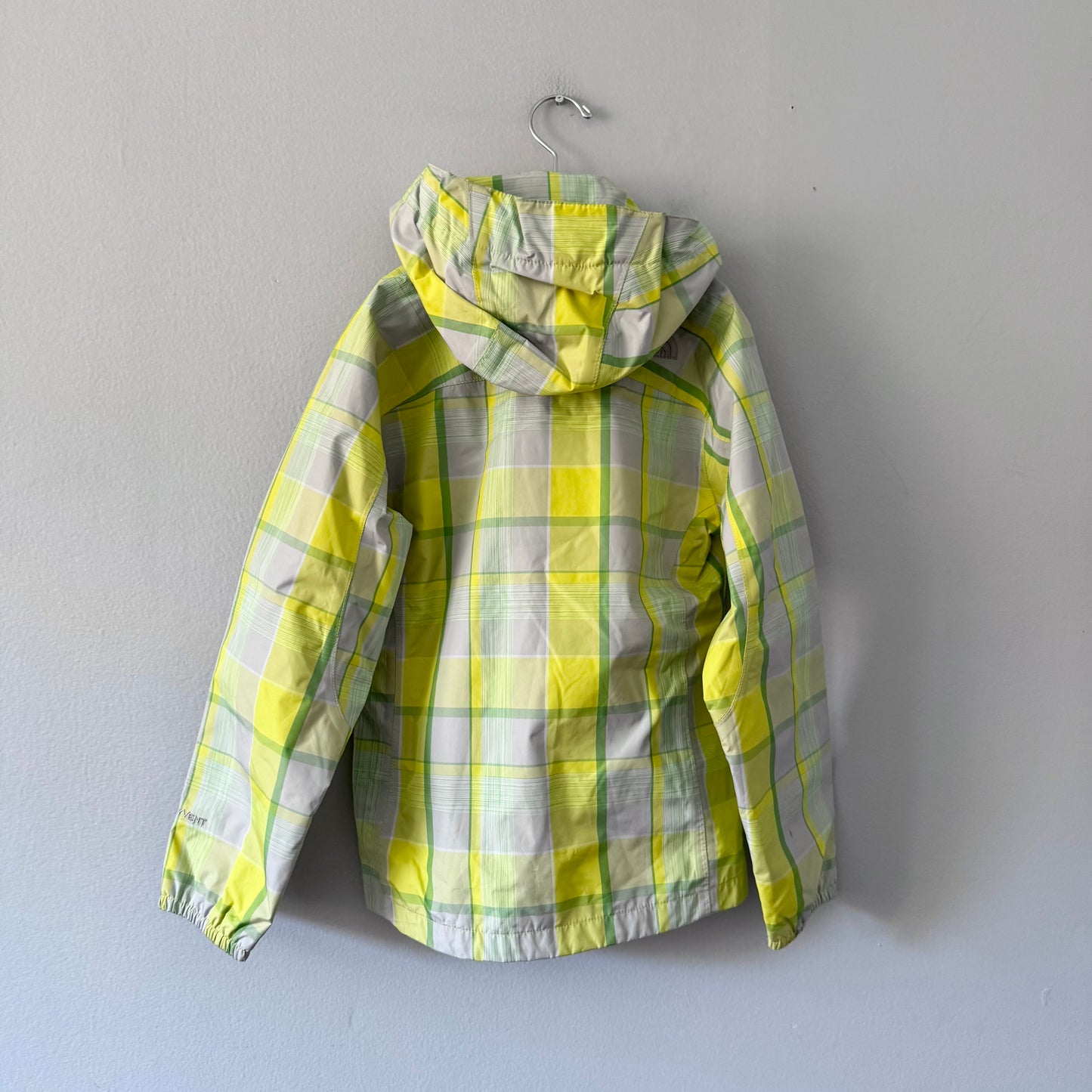 The North Face / Yellow checked windbreaker / 7-8Y