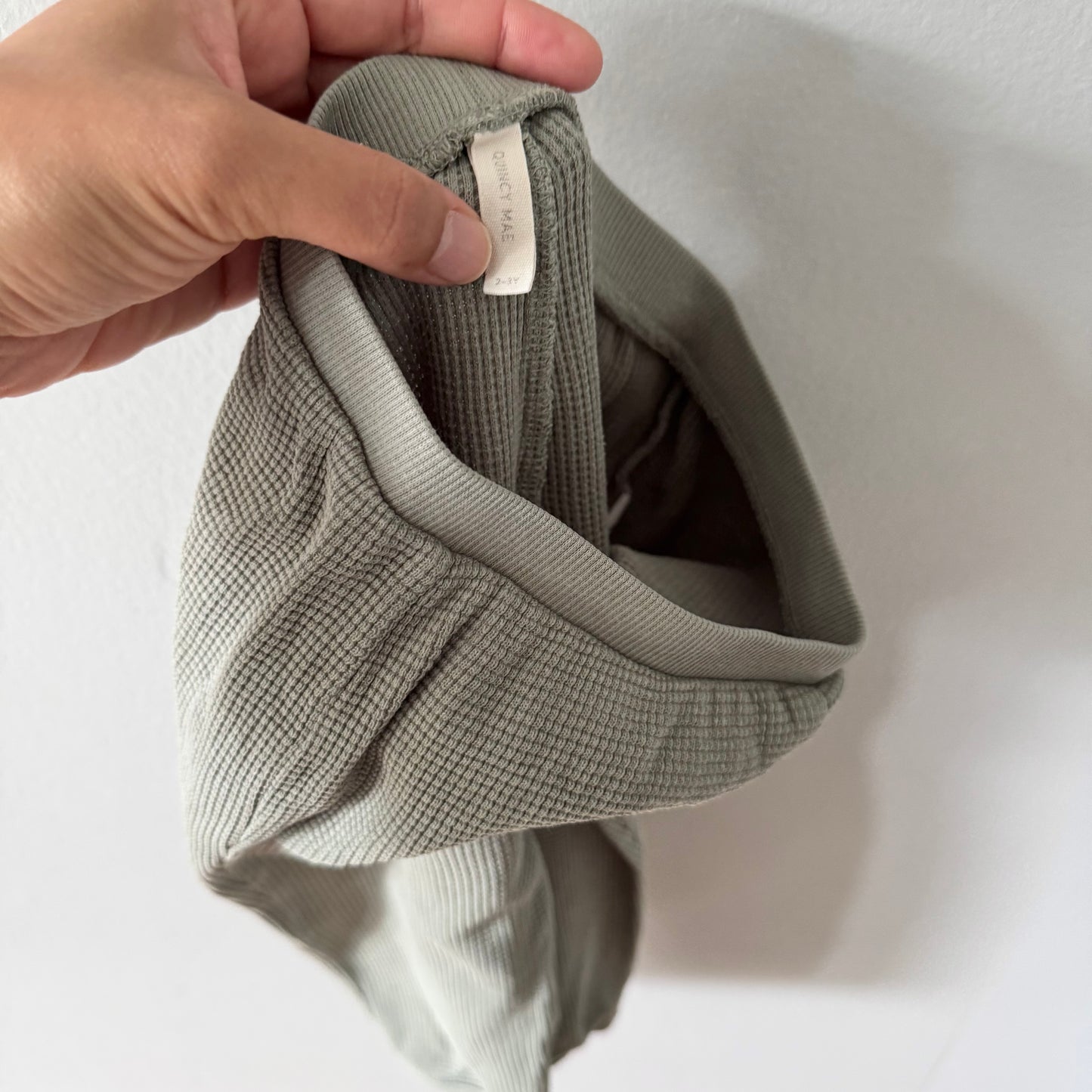 Quincy Mae / Grey waffle pants / 2-3Y