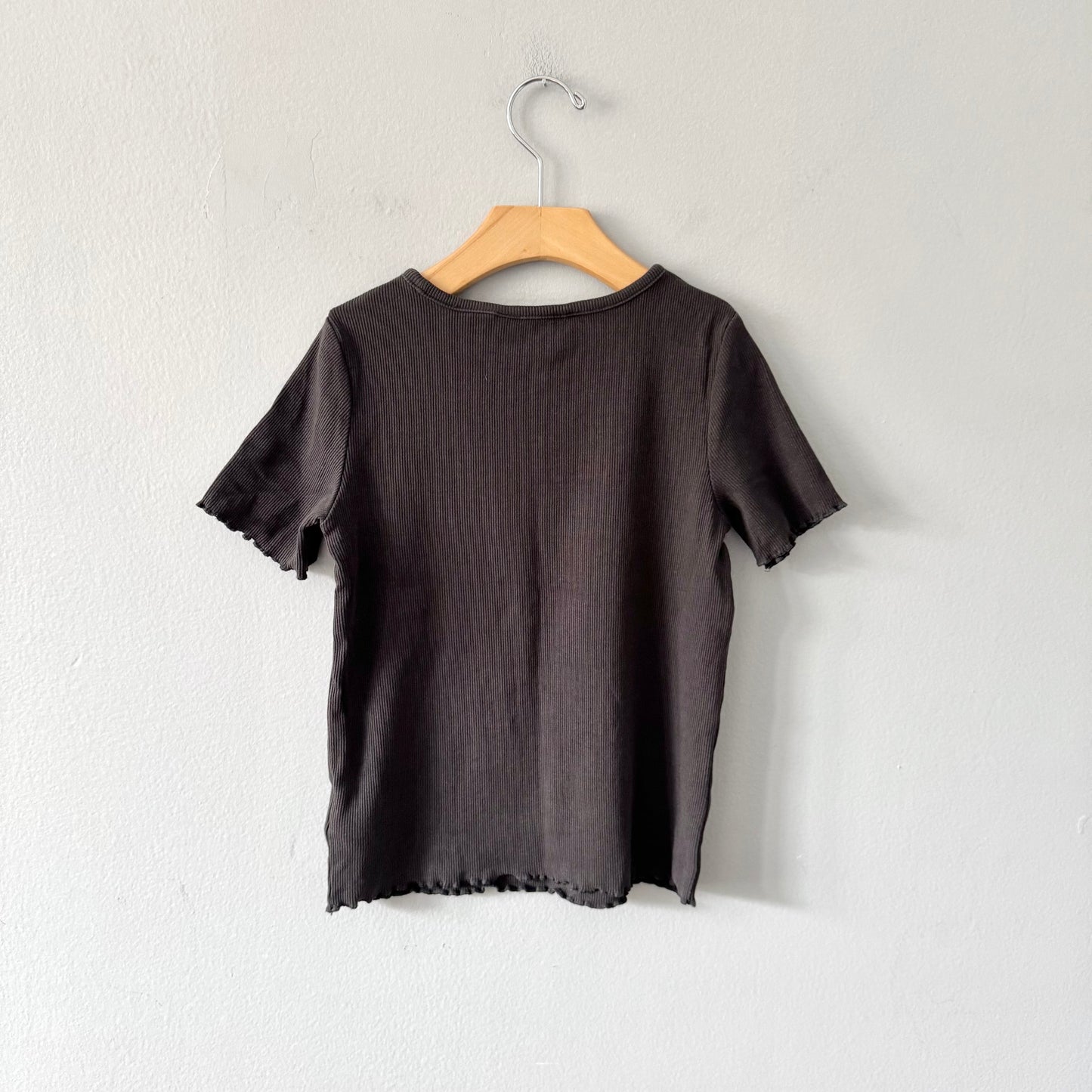 H&M / Dark grey ribbed top / 8-10Y