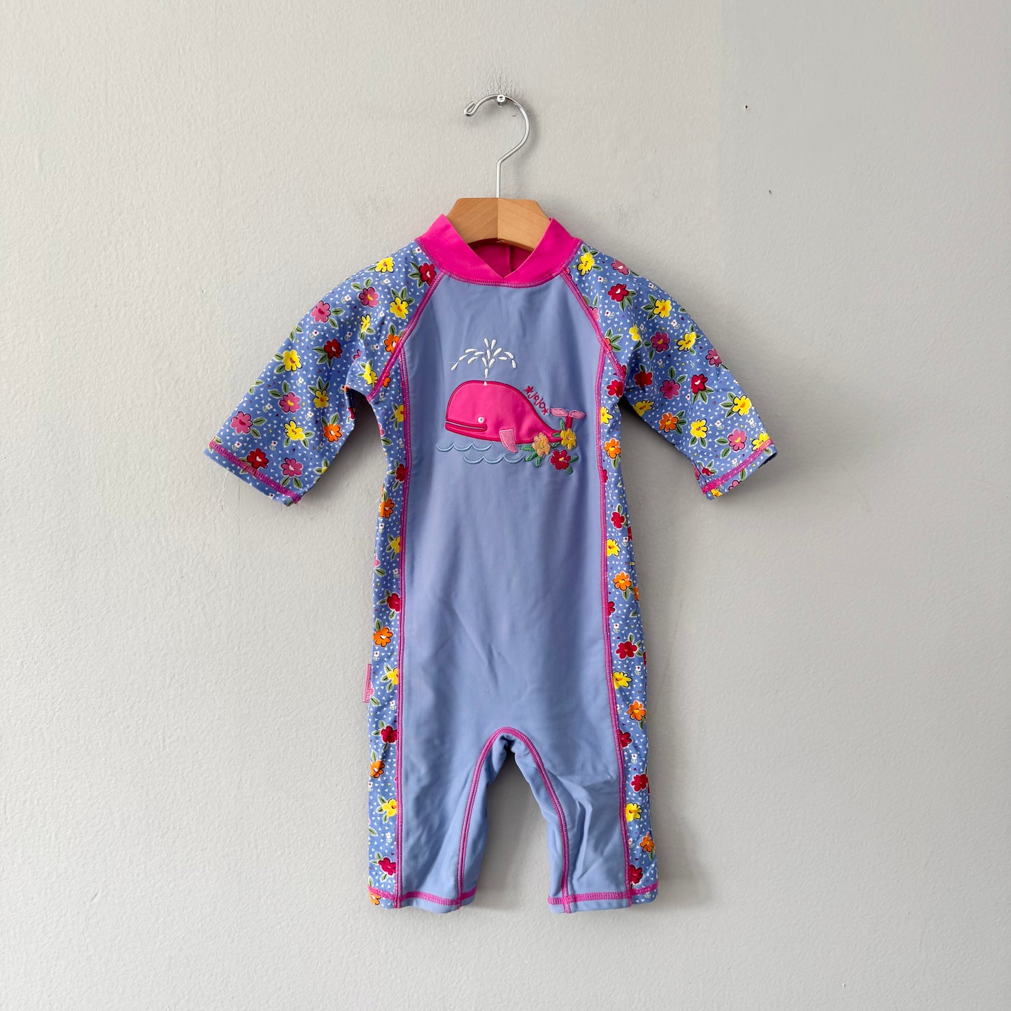 Jojo maman bebe / Blue x pink, whale rash guard / 1-2Y