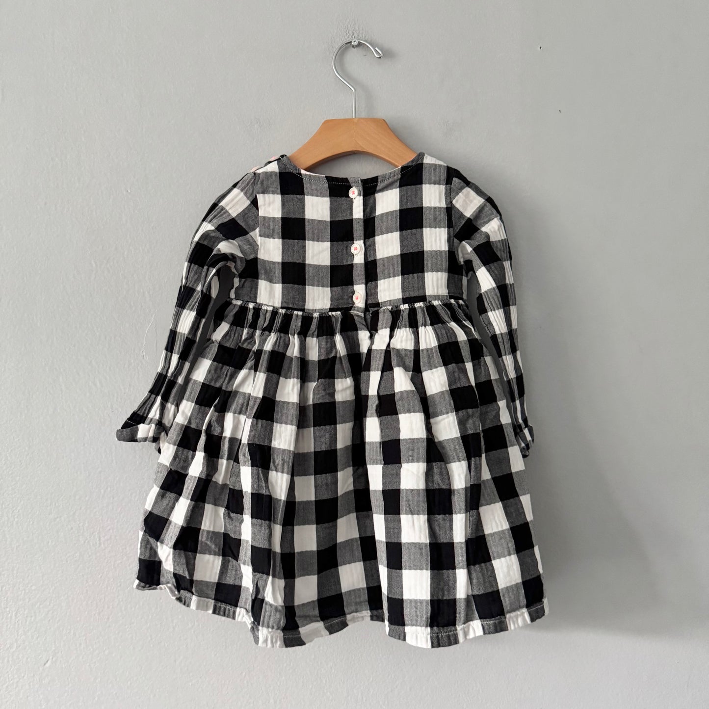 Next / Black white plaid dress / 18-24M