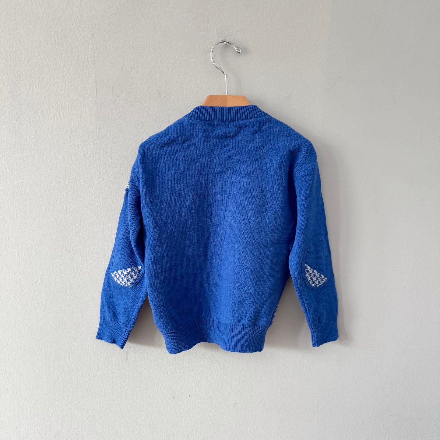 River Woods / Blue x light grey knit pullover / 4Y