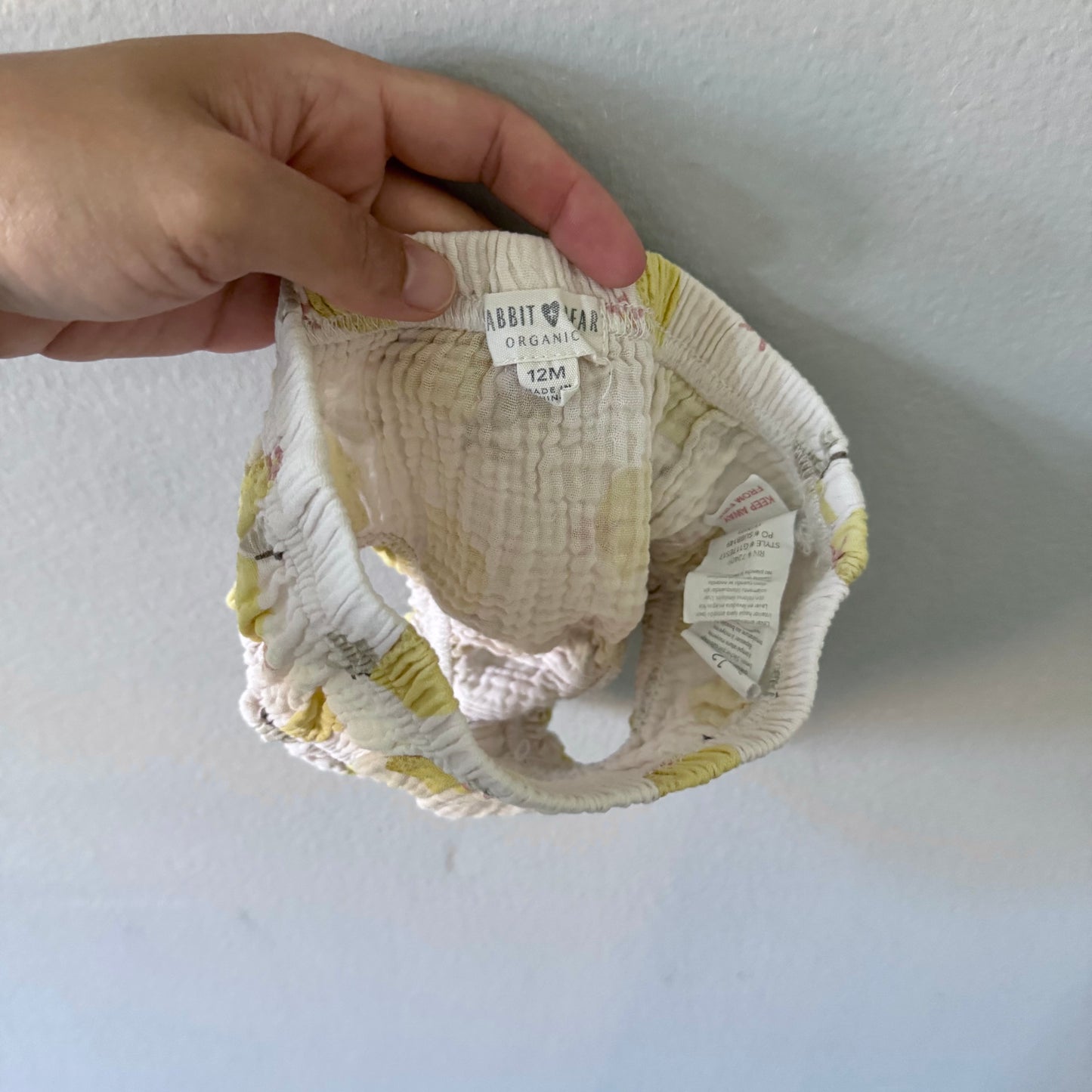 Rabbit & Bear / Muslin x lemon tank & bloomer set / 12M