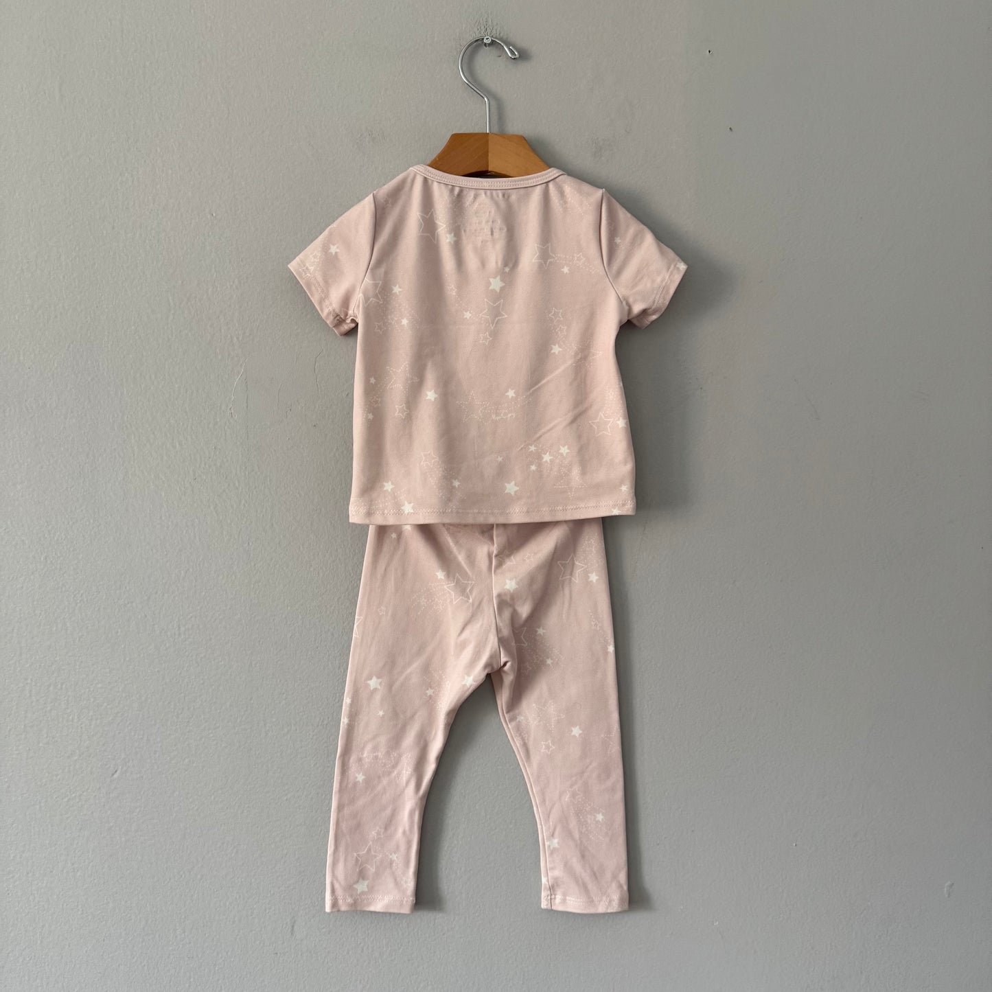 Mason Grey mini / Light pink x star pajama set / 12-18M