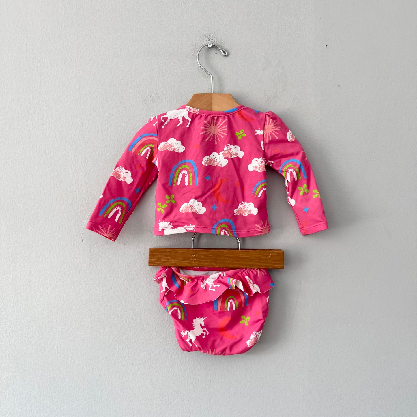 Hatley / Pink x unicorn swimwear set / 3-6M