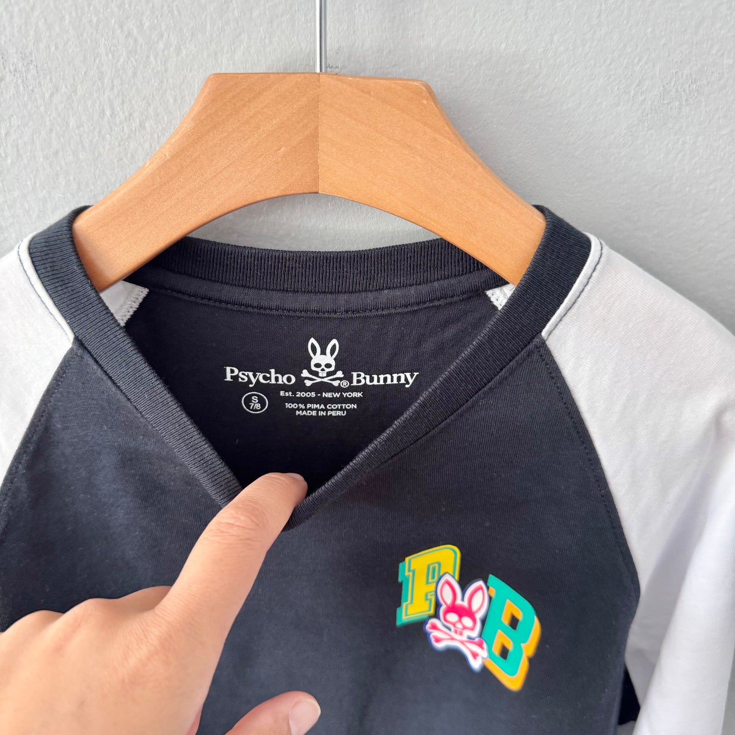 Psycho Bunny / Raglan long sleeve top / 7-8Y